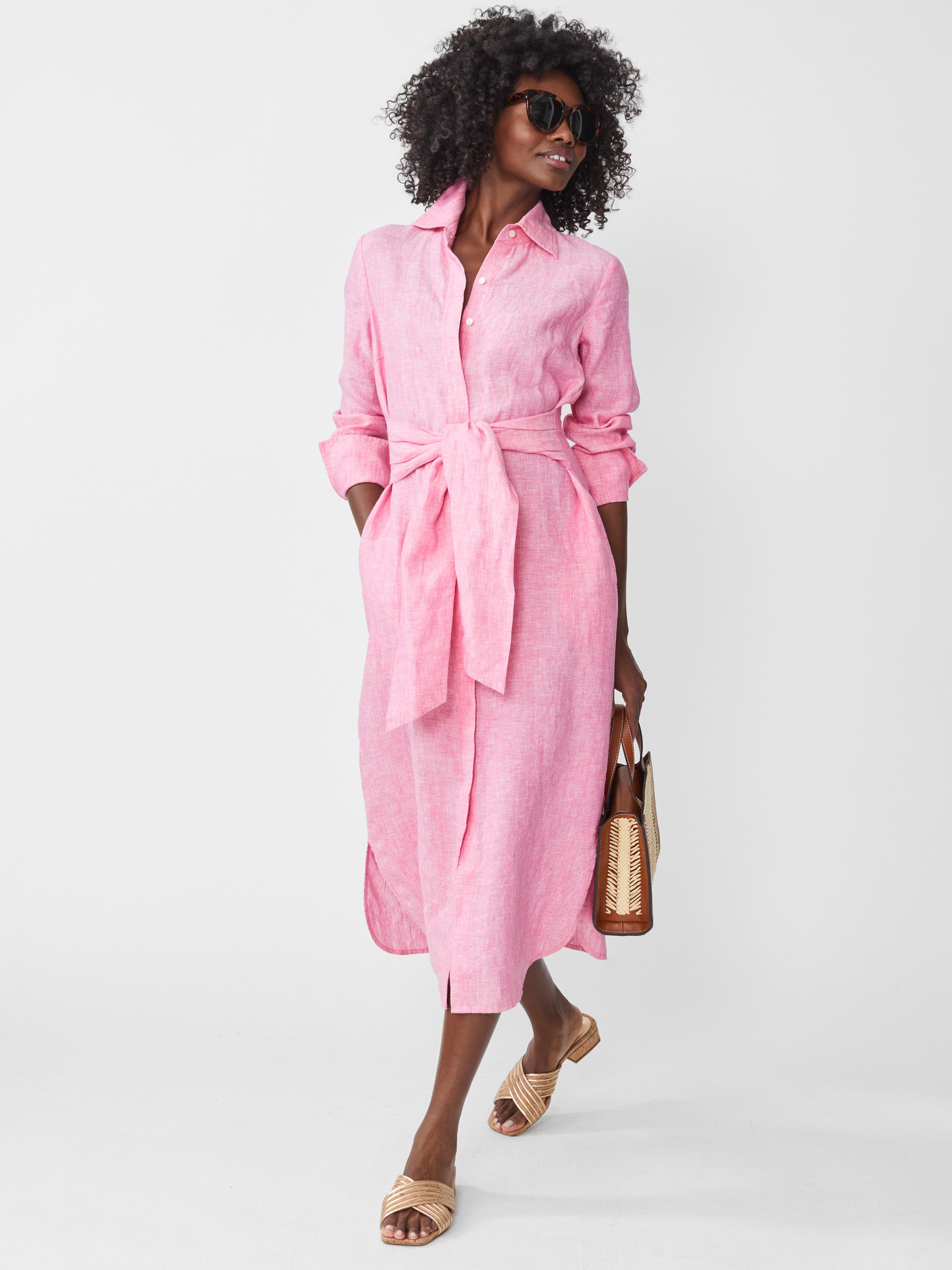 J.McLaughlin Orla dress in peony made with linen. 