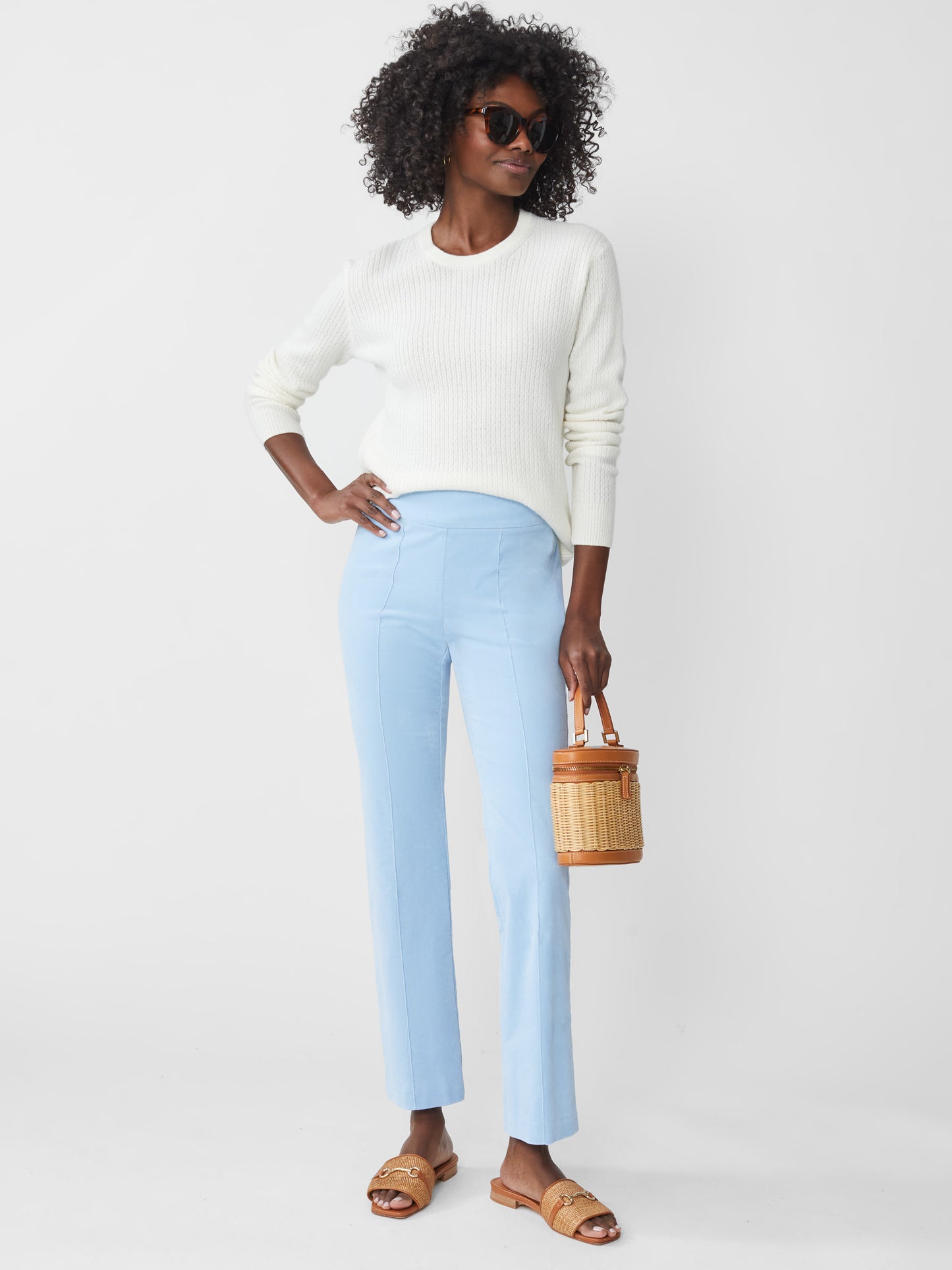 J.McLaughlin Rylie pant in Light Blue made with Cotton. 