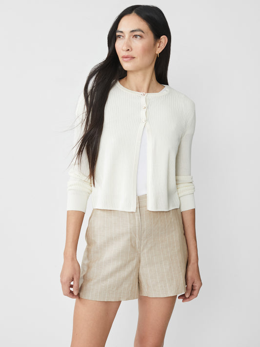 J.McLaughlin Aleesha sweater in Egret White made with Cotton. 