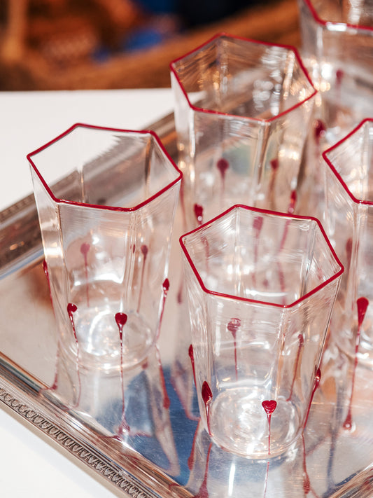 J.McLaughlin Regina Margherita glass in ruby drop. 