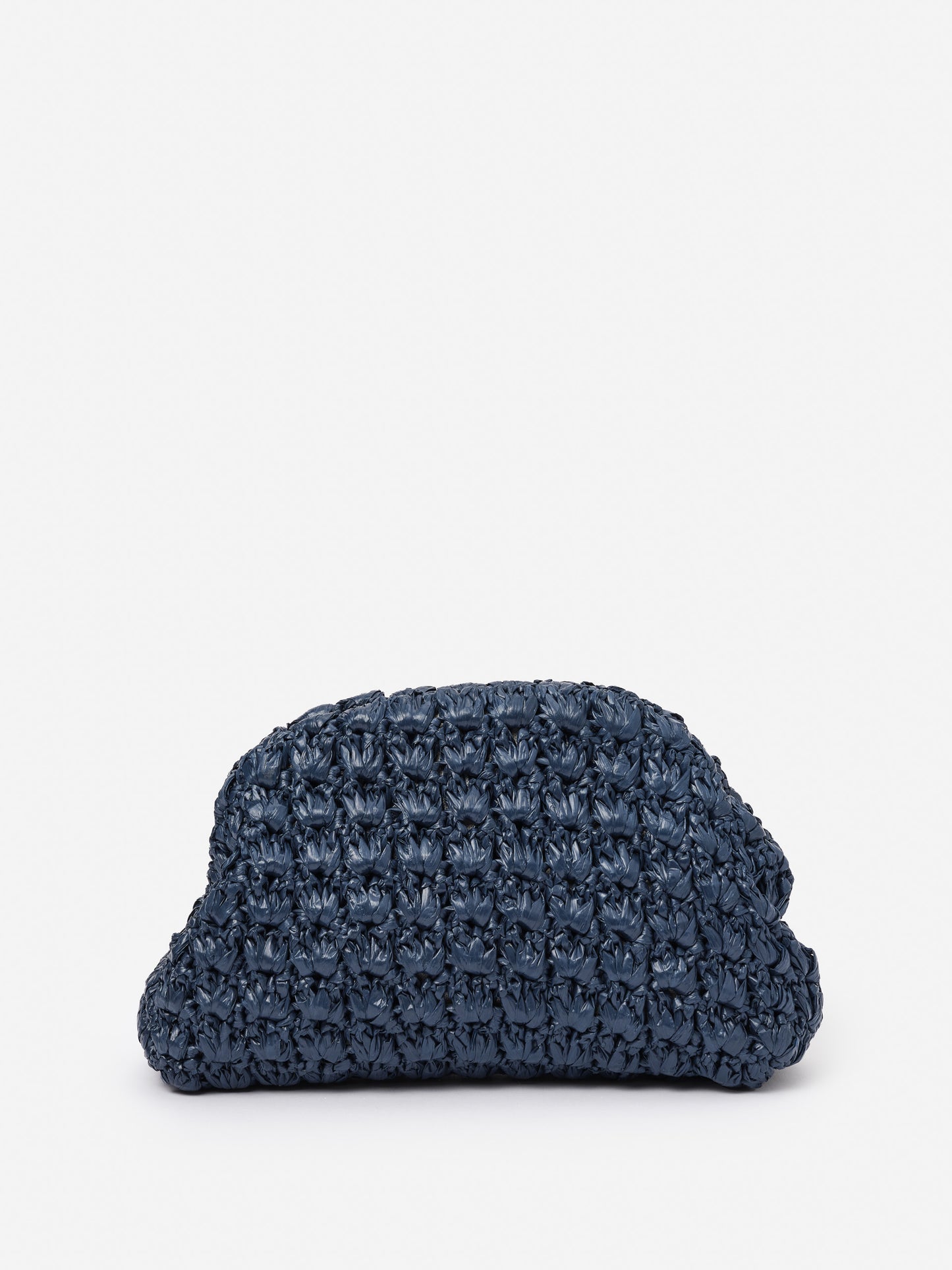 Bambi Hand Crochet Clutch by J.McLaughlin, featuring an effortlessly stylish navy hand-crocheted design crafted from innovative fabrics to embody enduring designs and timeless fashion.