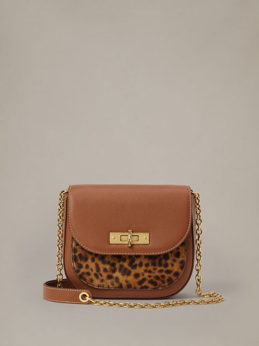 The Waverly Leather Handbag in Leopard