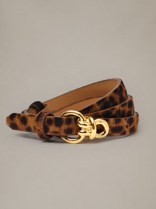Natalie Pony Hair Belt in Leopard