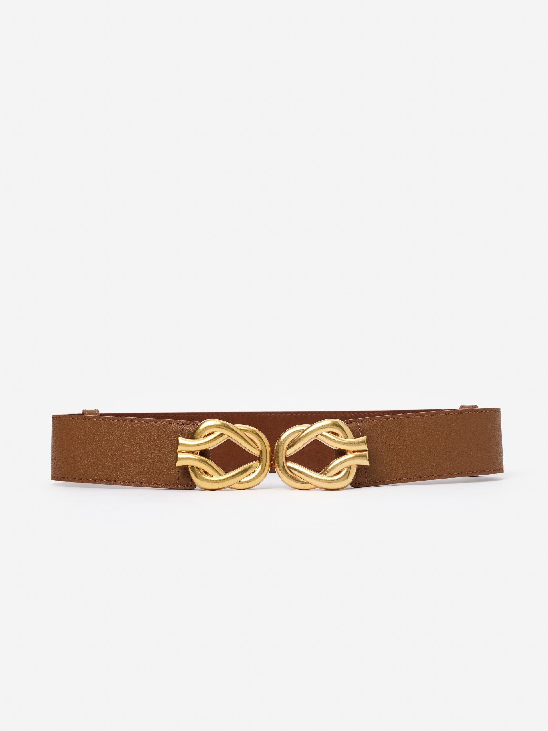 Eliza Belt by J.McLaughlin features a rich brown leather strap with an elegant gold-tone clasp, showcasing effortlessly stylish, enduring designs for a legacy of timeless fashion.