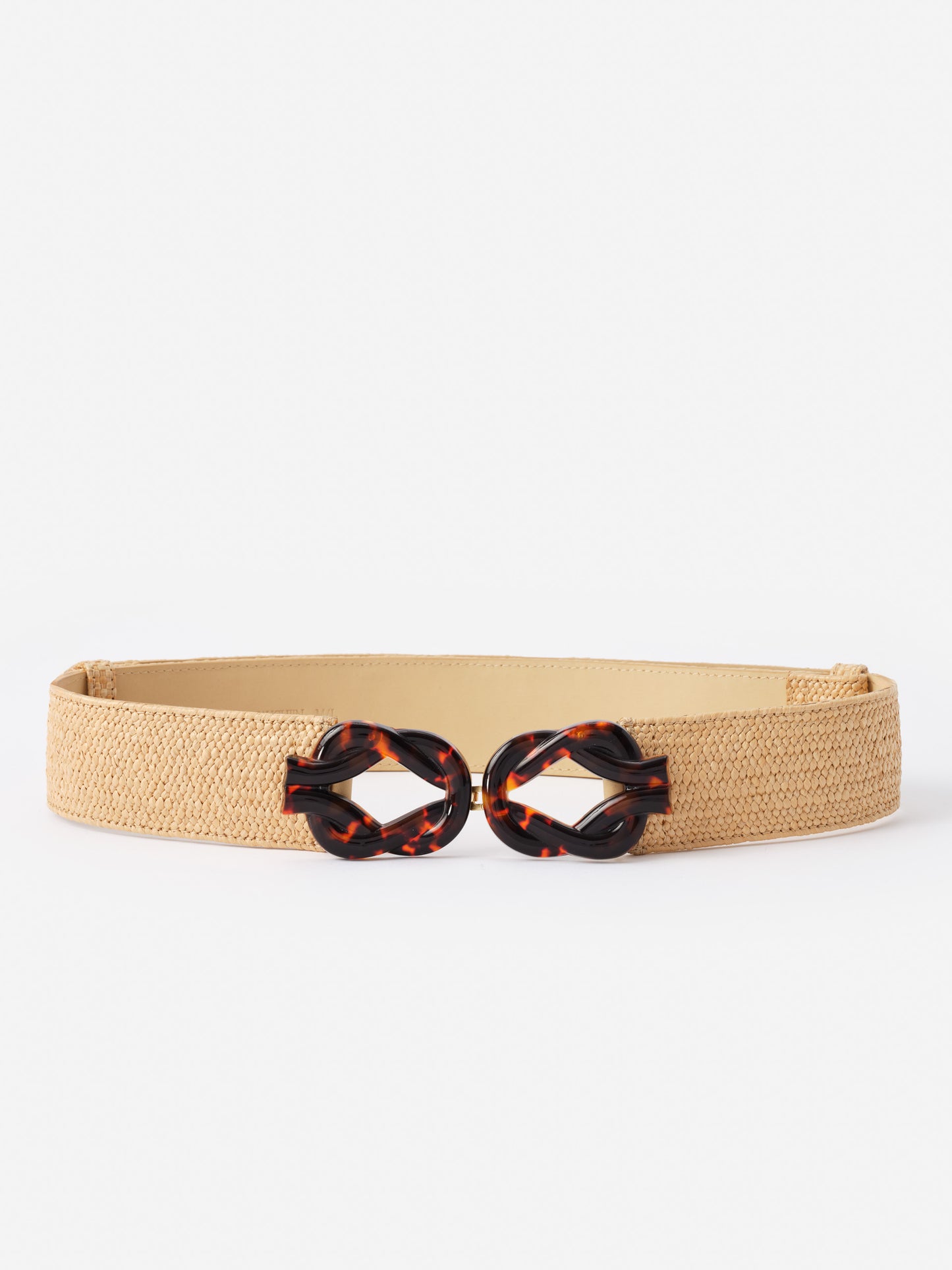 Eliza Grasscloth Belt by J.McLaughlin showcases effortlessly stylish design with a woven texture and unique tortoiseshell clasp, embodying enduring designs and innovative fabrics. A destination for defining style. Life, Well-Lived.