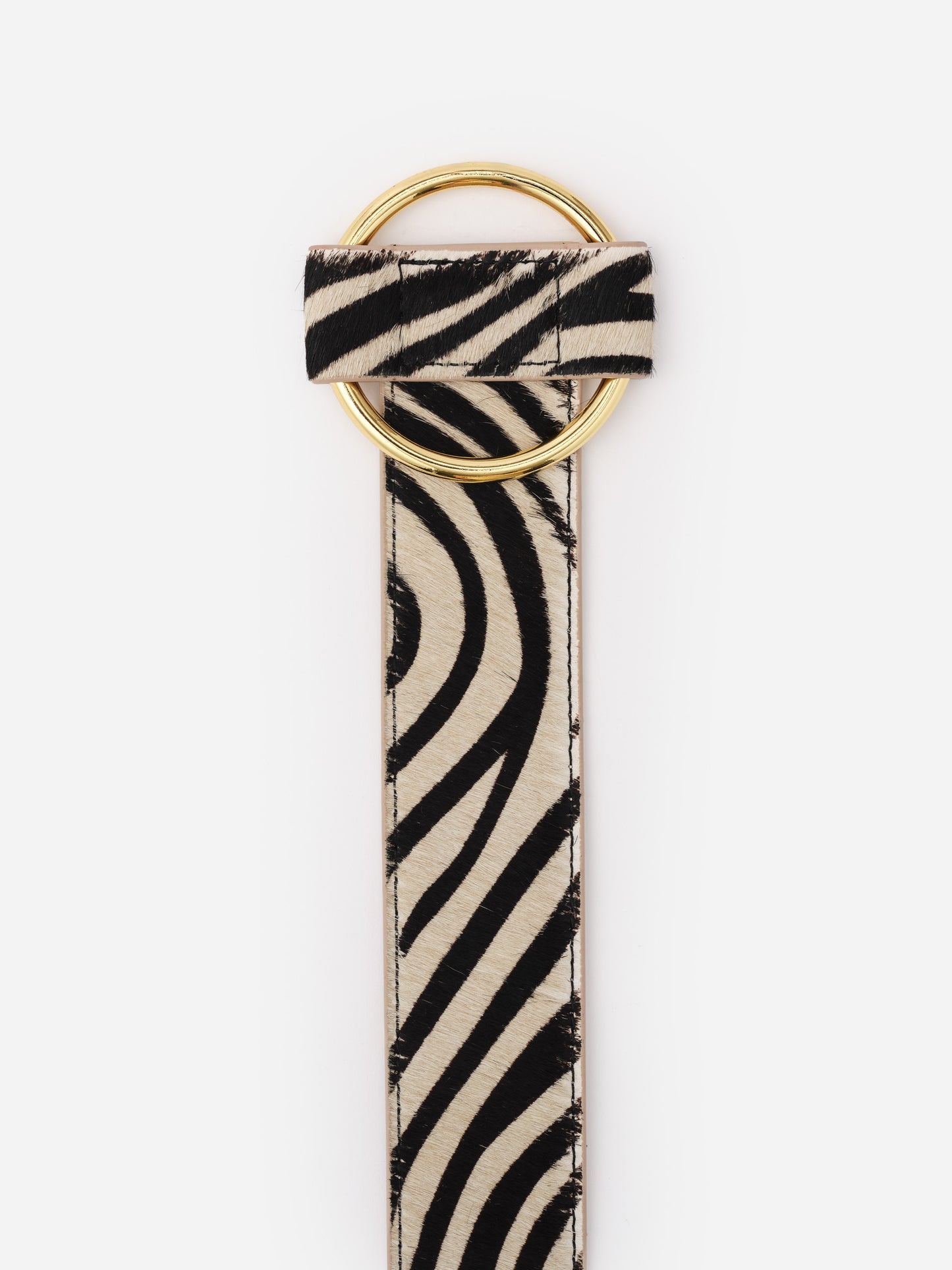 Amelia Pony Hair Belt in Zebra Stripes