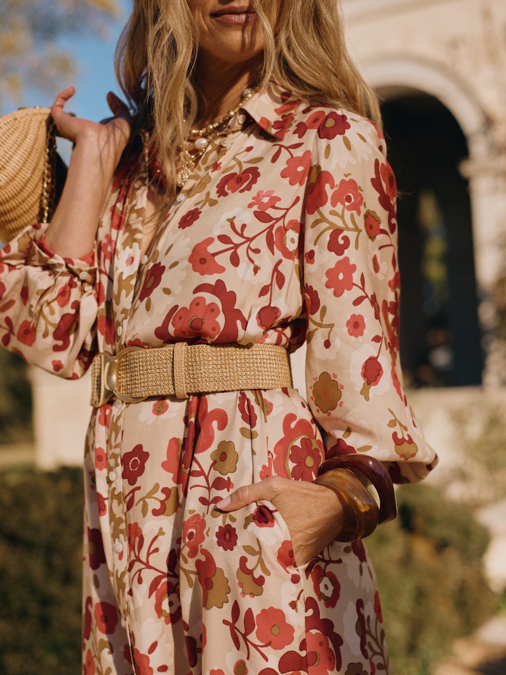 J.McLaughlin Isobel belt made with grasscloth