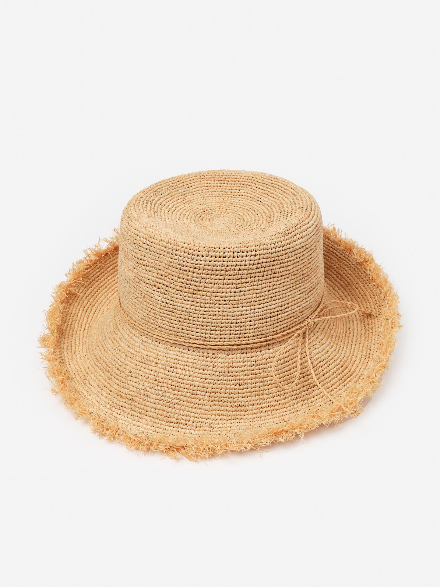 Anna Straw Hat by J.McLaughlin featuring an effortlessly stylish woven straw design with a frayed brim, embodying enduring designs and the legacy of timeless fashion.