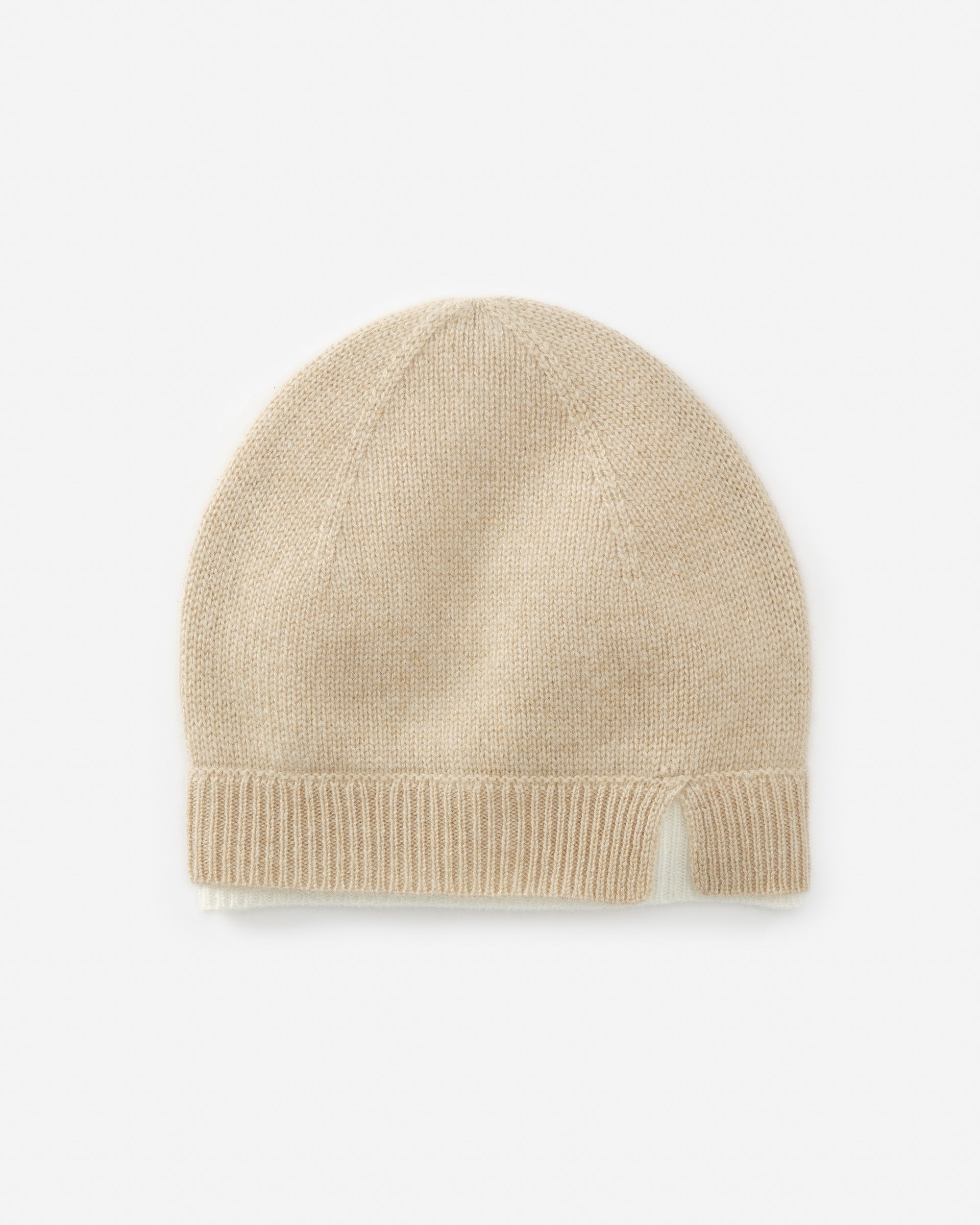 J.McLaughlin Frost hat in light camel/off white made with cashmere.
