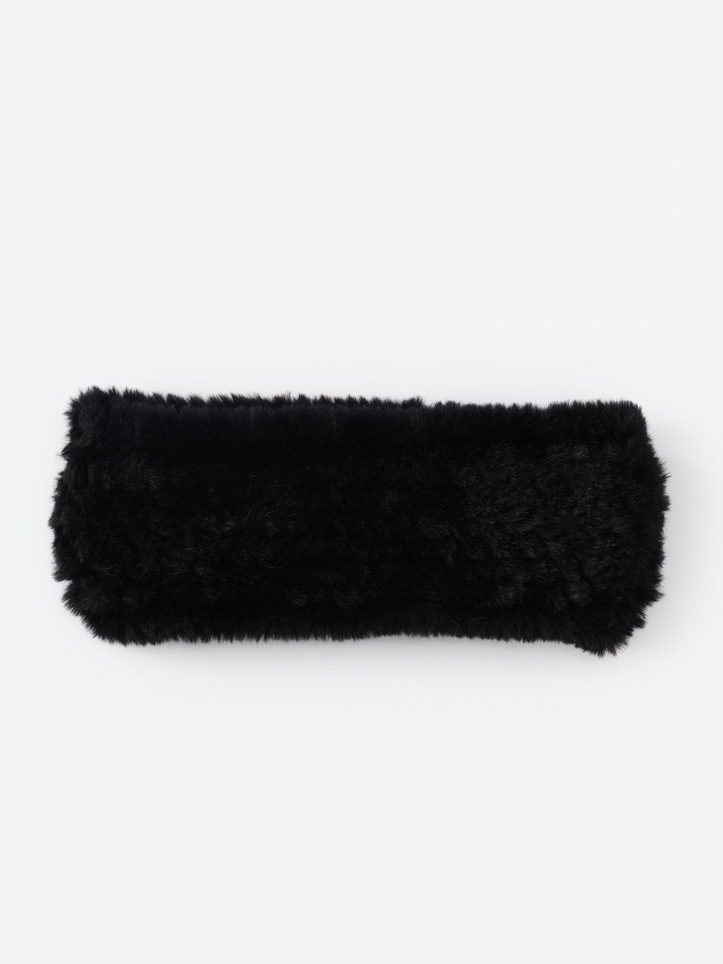 J.McLaughlin Kari headband in black made with faux fur. 