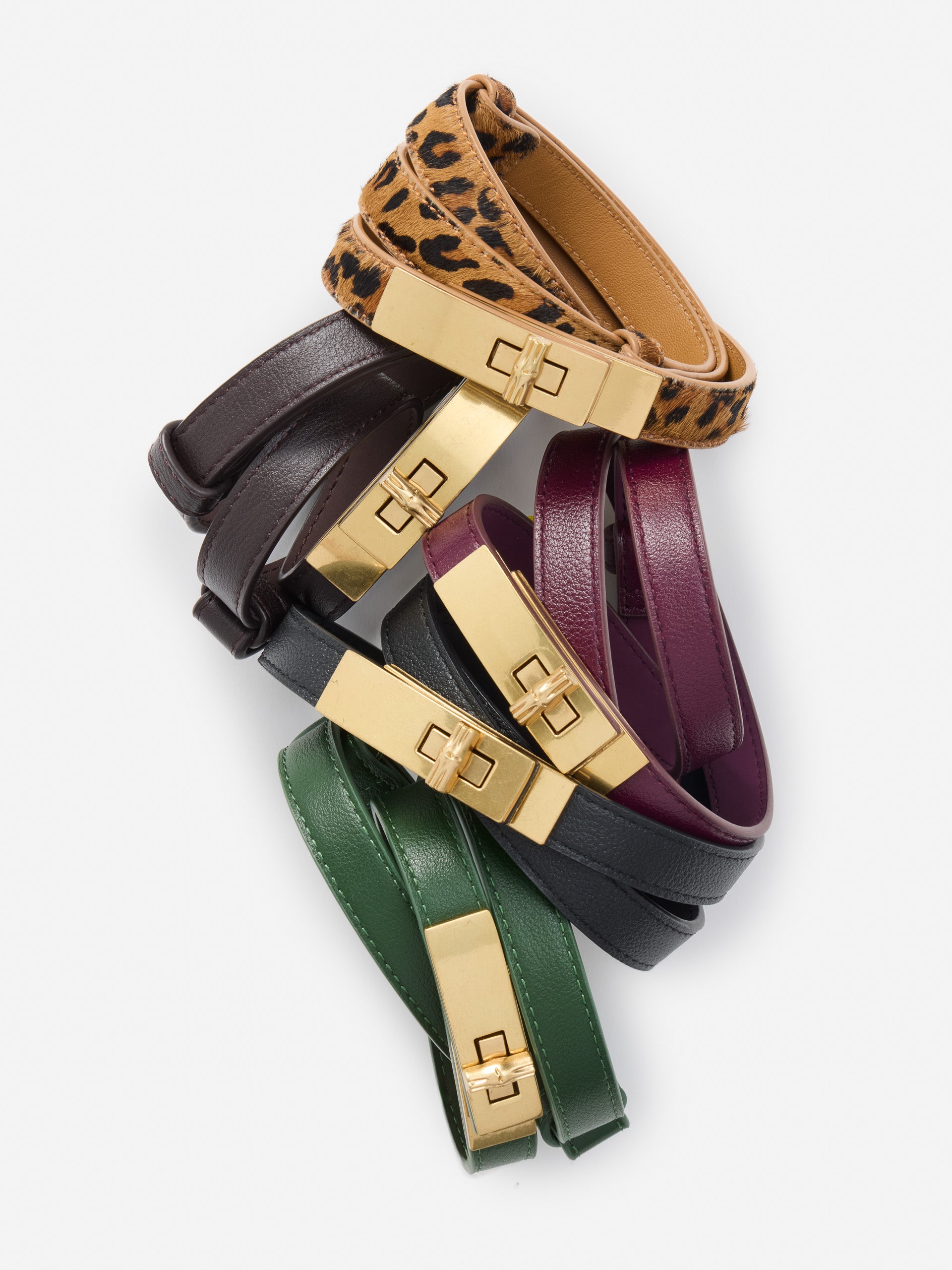 J.McLaughlin Liv Belt in Olive made with leather. 