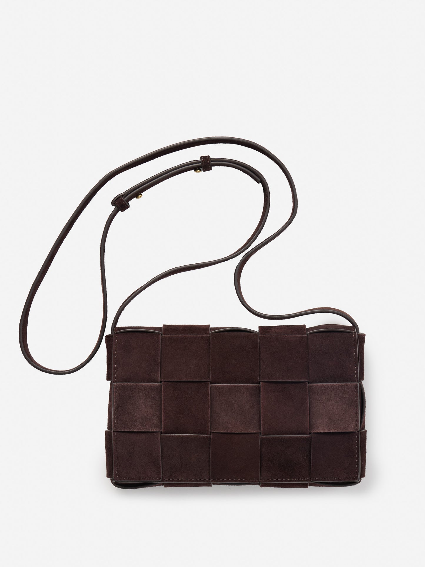 J.McLaughlin Una crossbody in dark brown made with suede.