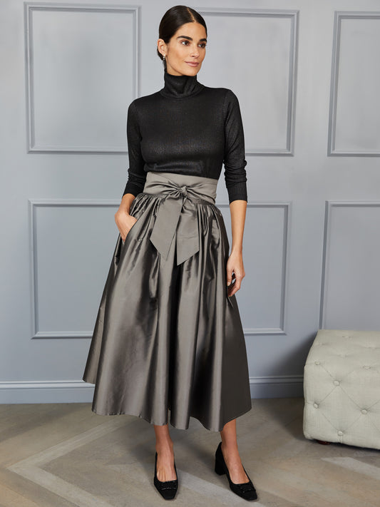 J.McLaughlin Alex skirt in gunmetal made with silk.