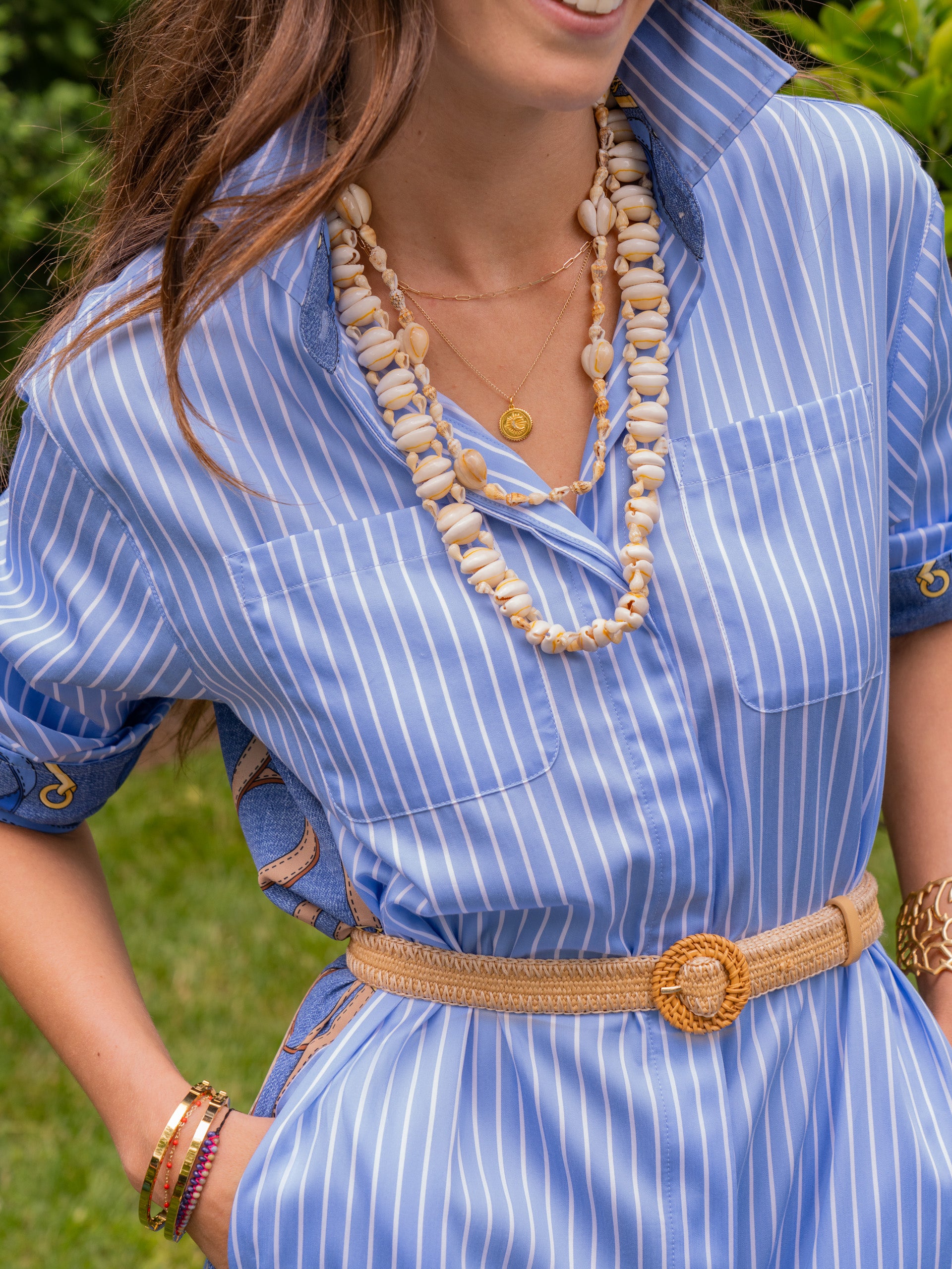 J.McLaughlin Mini Popie belt in natural made with polypropylene.