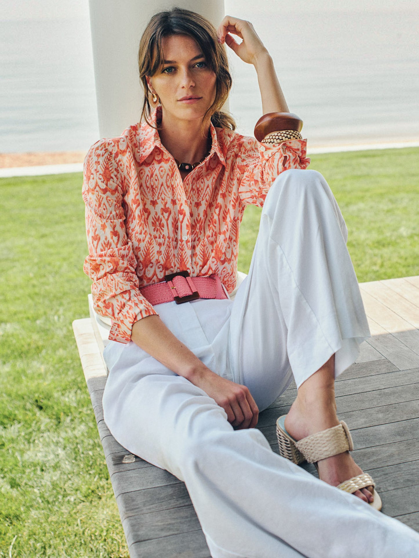 Lois Shirt in Mini Jewel Ikat Bold