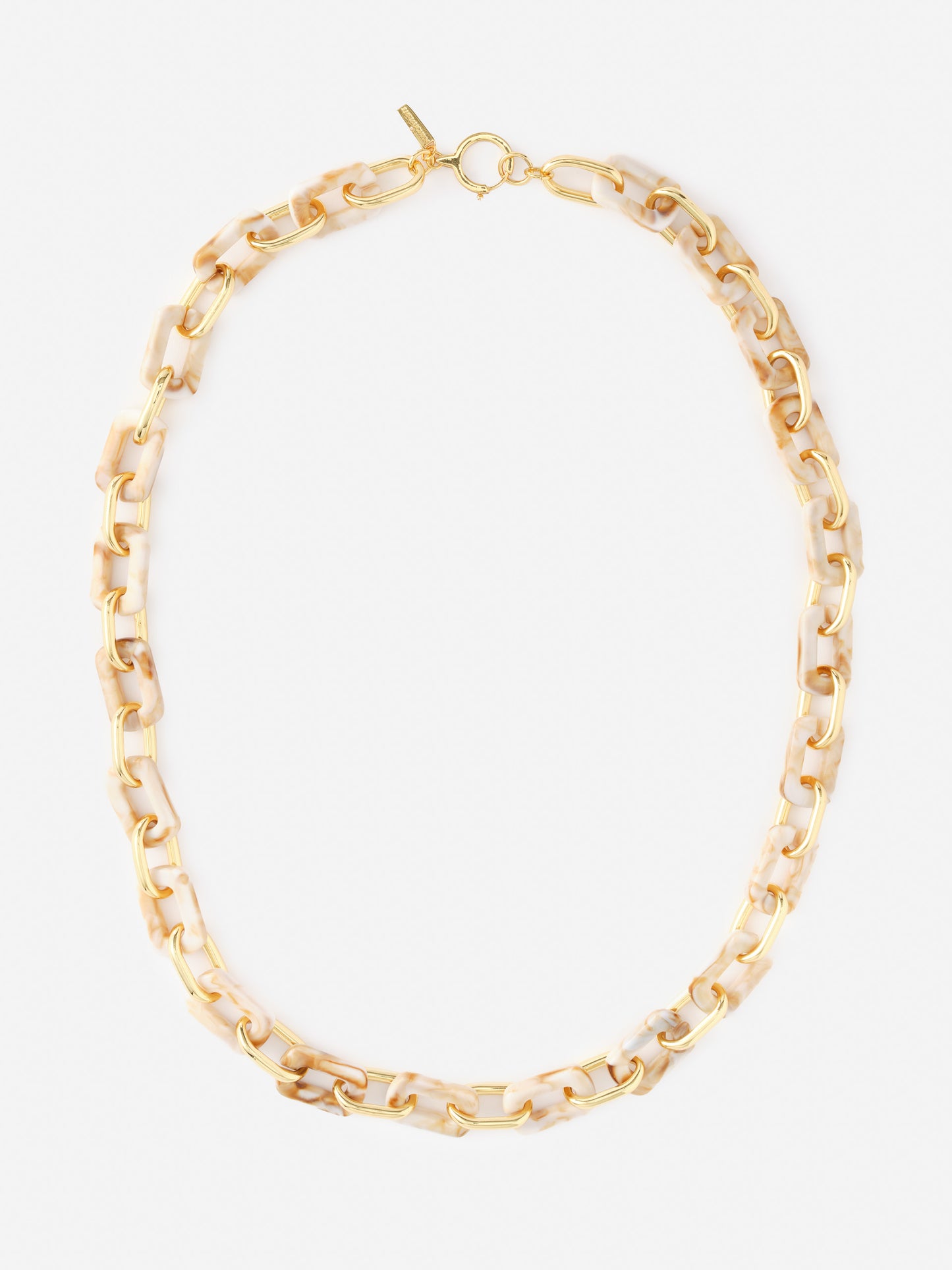 J.McLaughlin Chain link necklace in gold made with brass and resin.