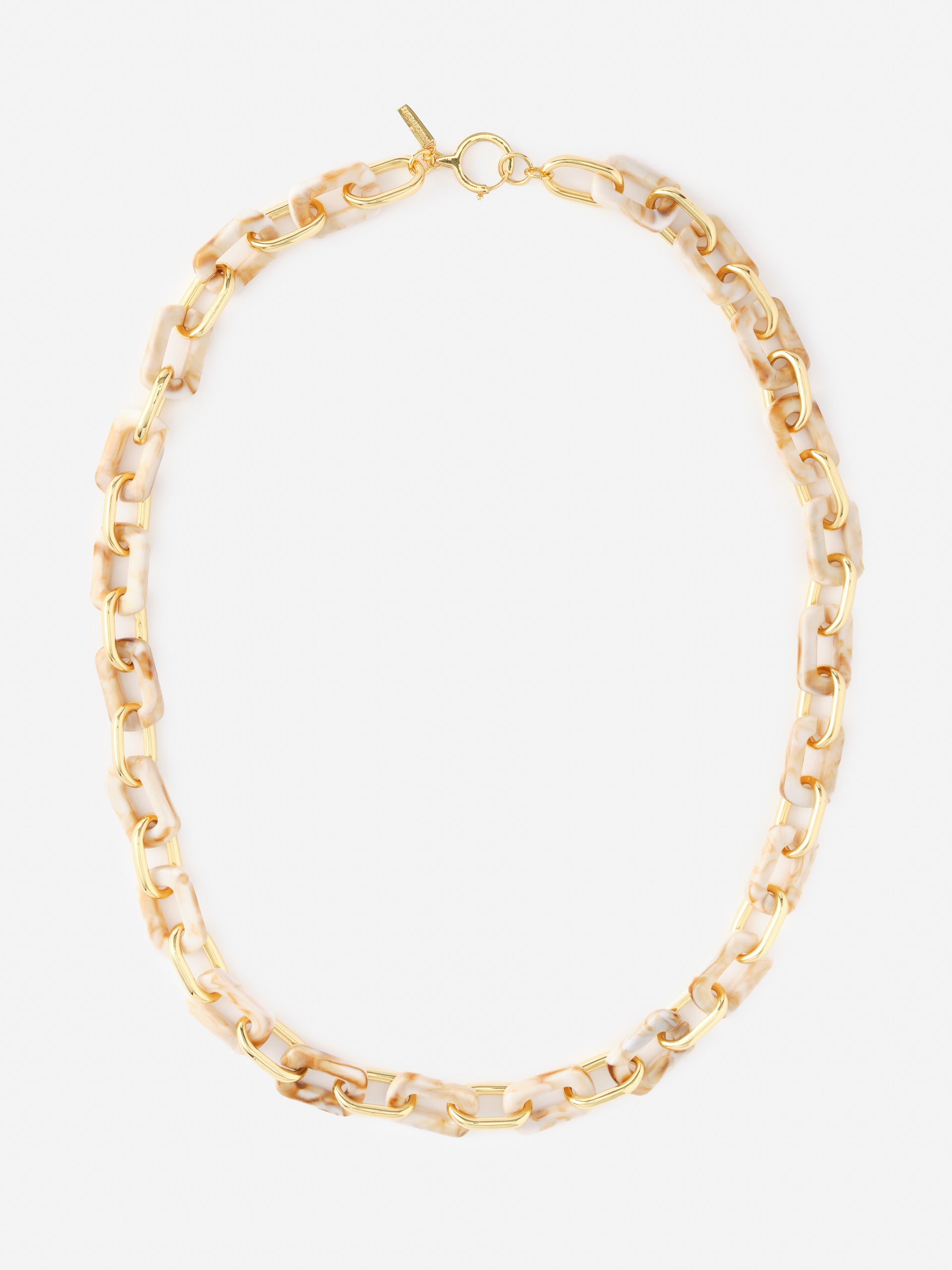 J.McLaughlin Chain link necklace in gold made with brass and resin.