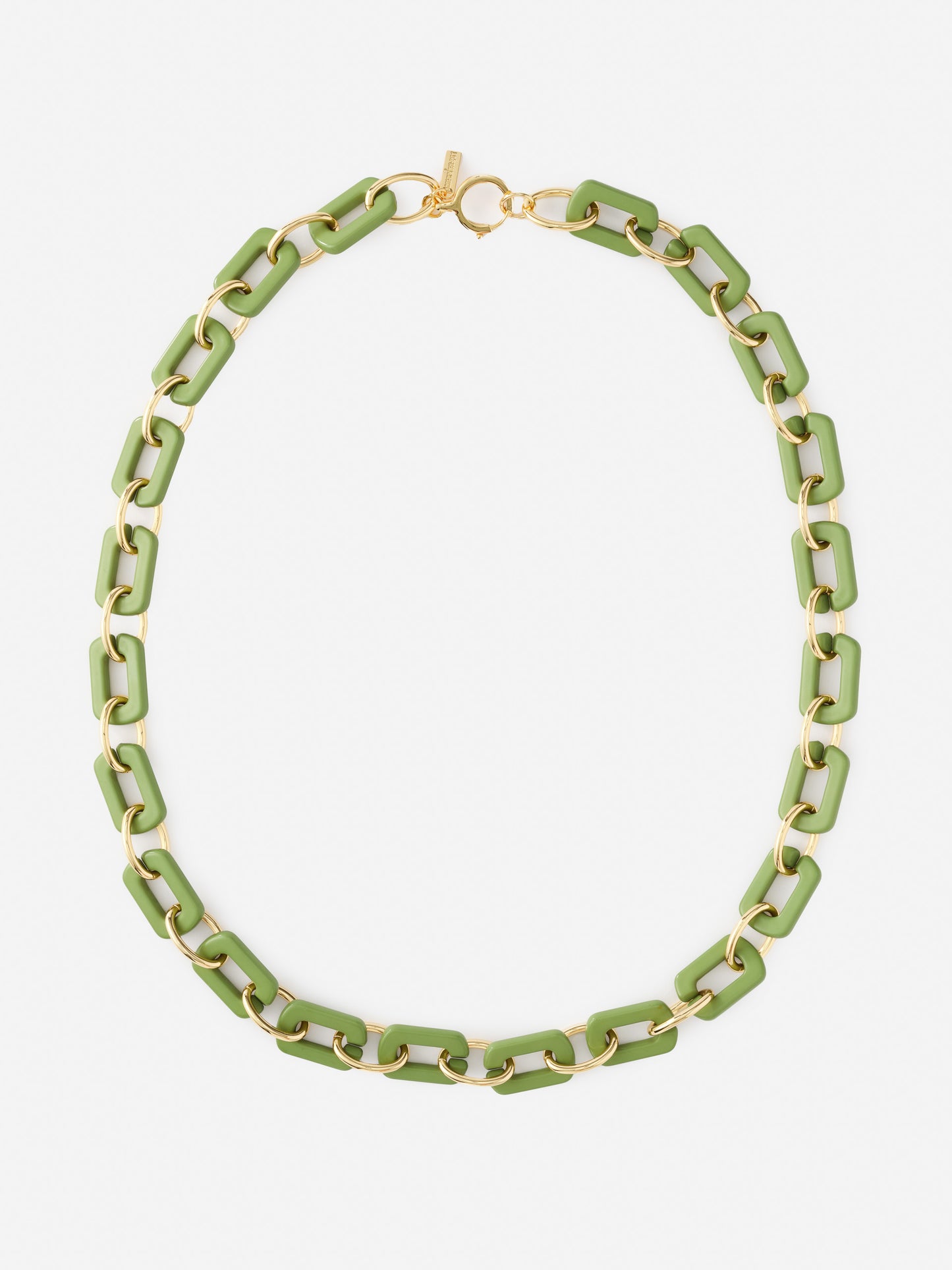 Chain Link Necklace by J.McLaughlin featuring green and gold links in a thoughtfully crafted design, effortlessly stylish with enduring designs from a destination for defining style. Life, Well-Lived.