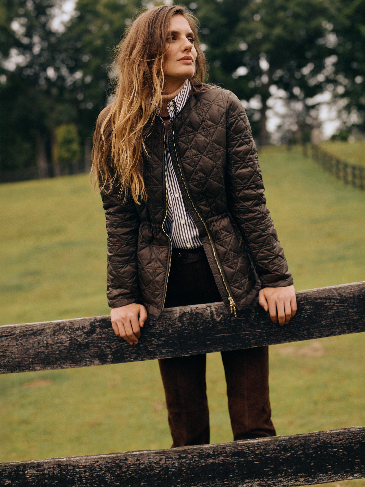 J.McLaughlin Ambrose jacket in dark olive made with nylon. 