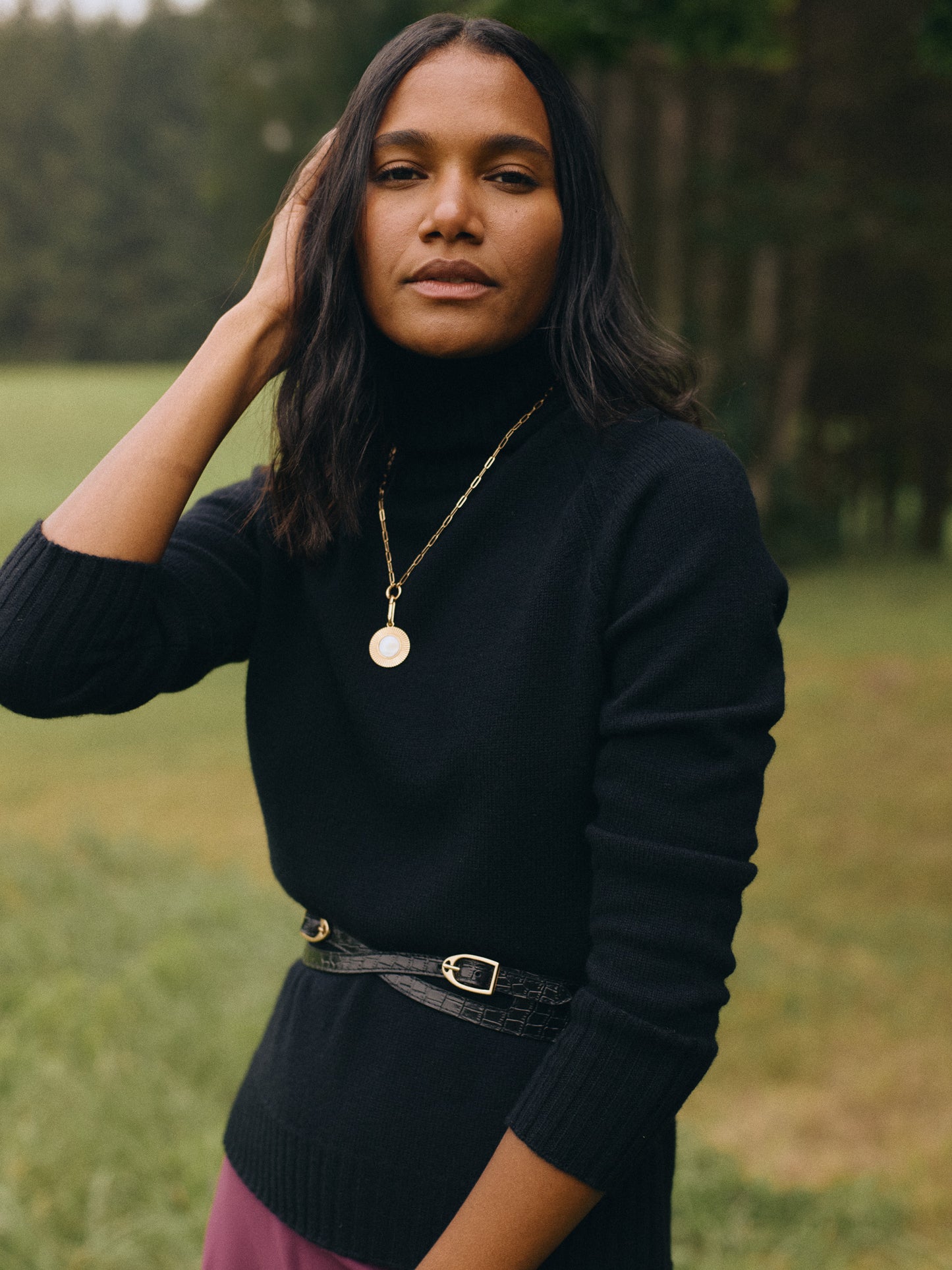 J.McLaughlin Isla sweater in black made with cashmere.