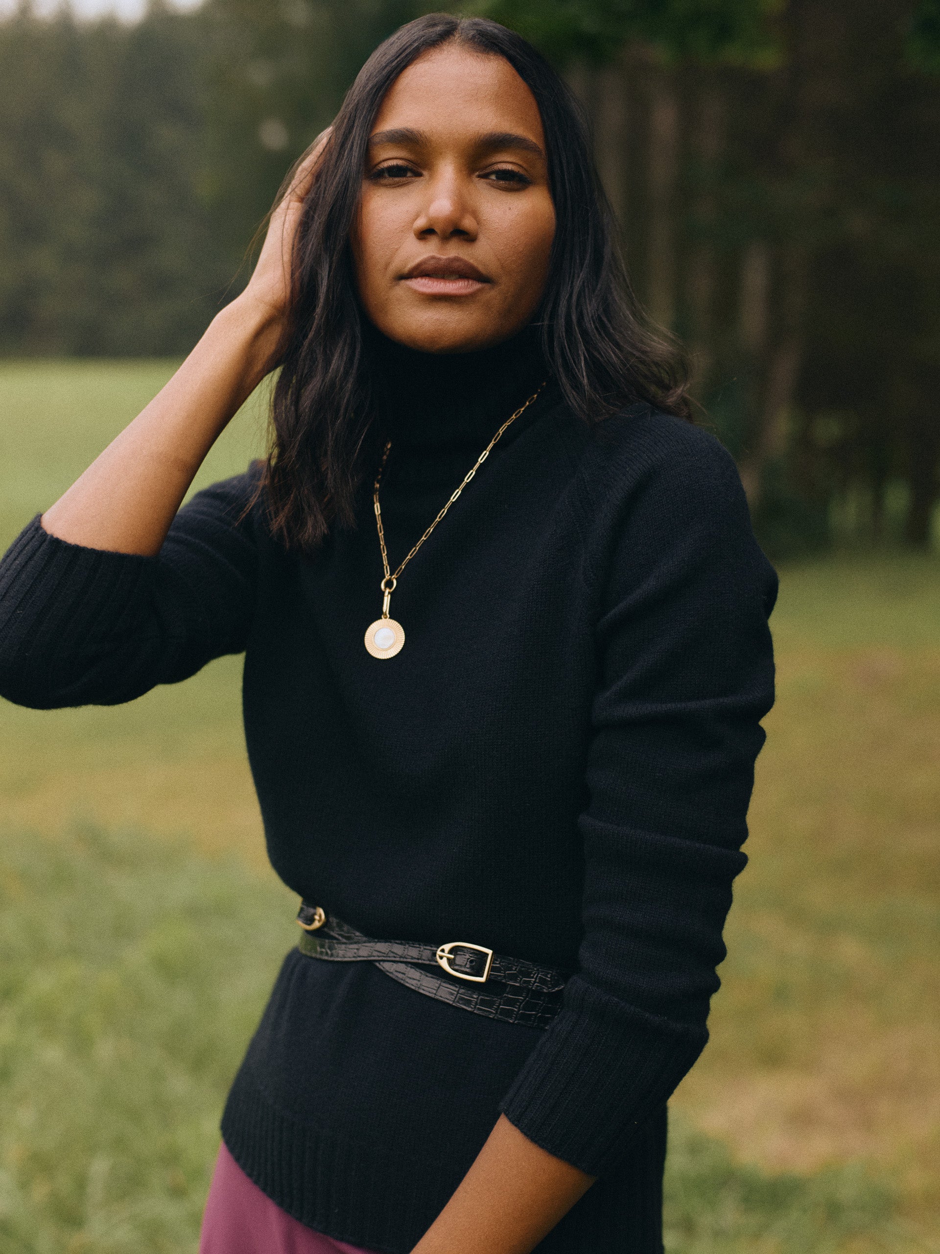 J.McLaughlin Isla sweater in black made with cashmere.