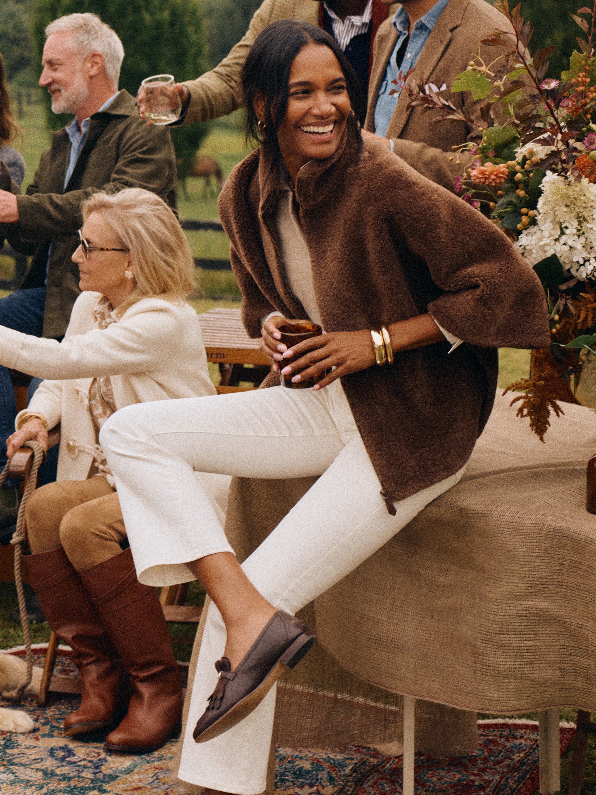 J.McLaughlin Gretchen poncho in brown made with polyester.