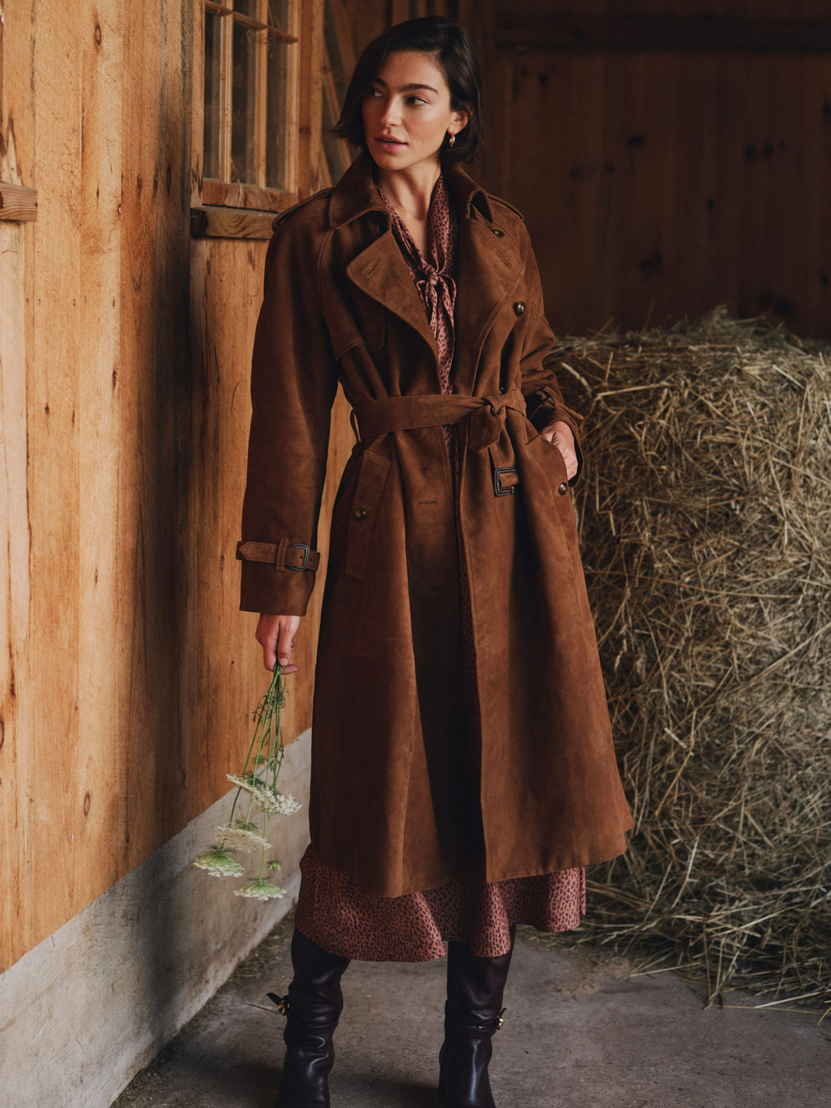 Campbell Suede Trench Coat