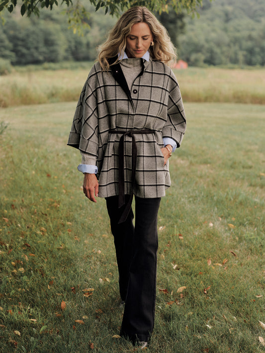 Terin Poncho in Plaid