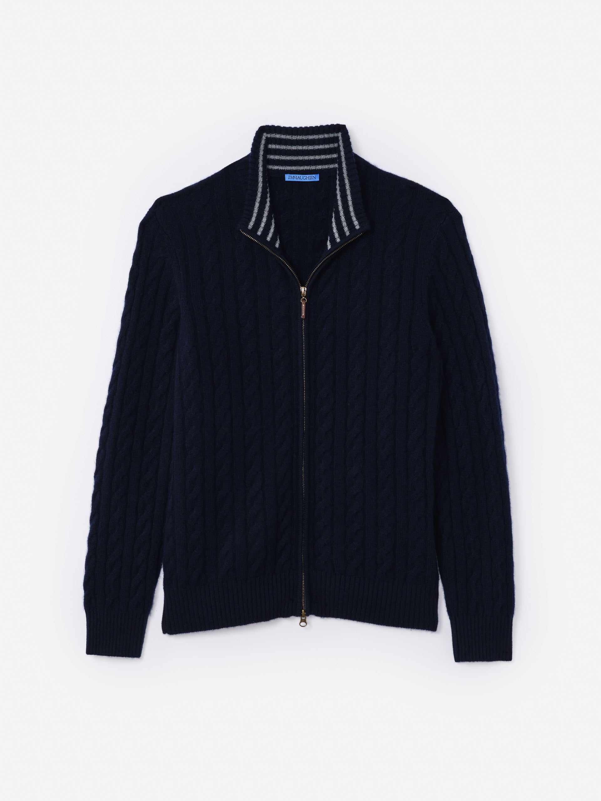 J.McLaughlin Lochside cardigan in navy made with cashmere.