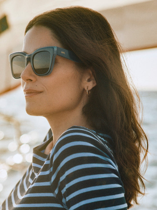 J.McLaughlin Nanette sunglasses in navy made with acetate.