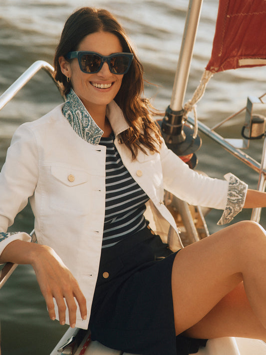 J.McLaughlin Medina jacket in white made with cotton. 