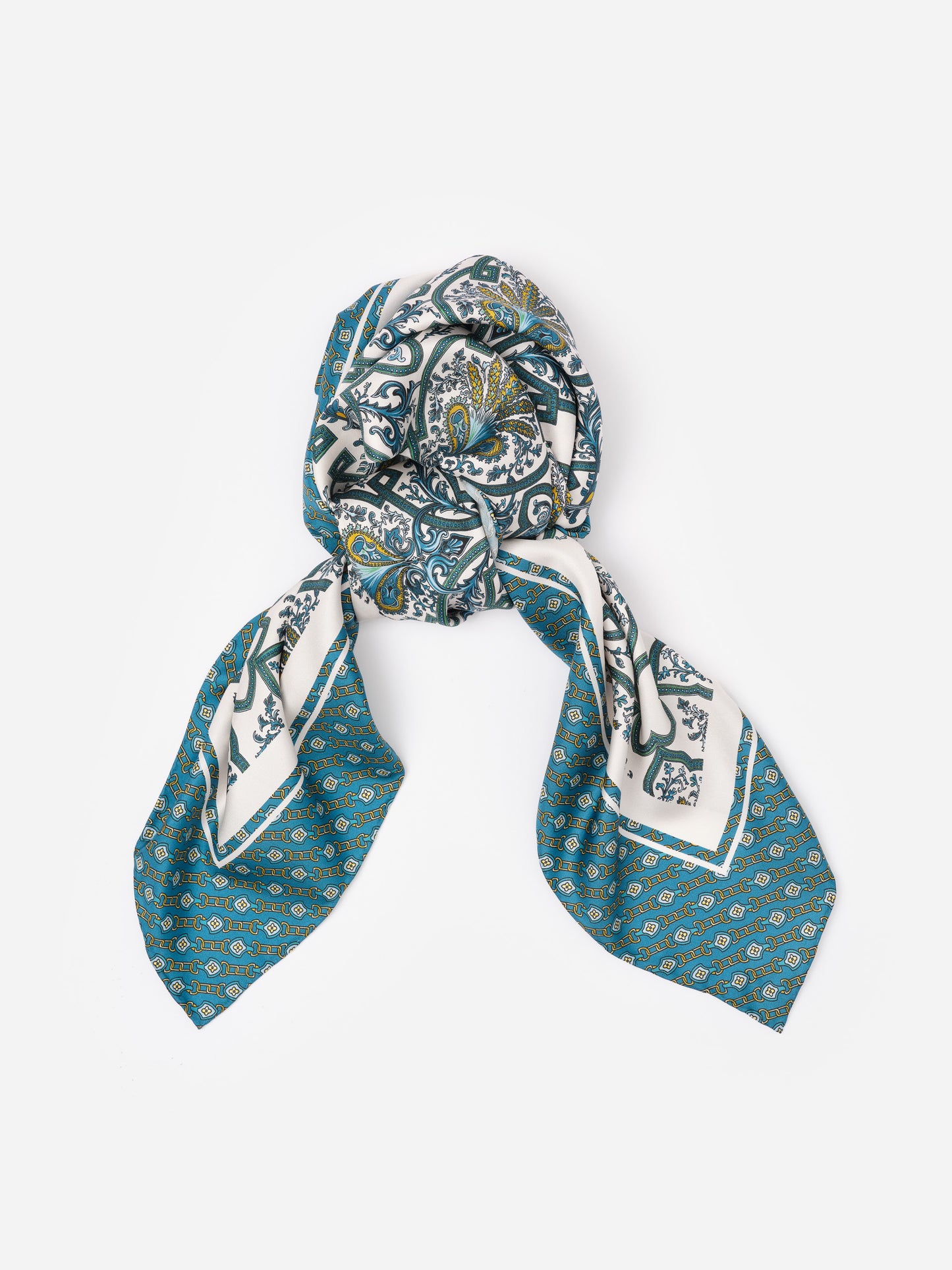 The Grace Silk Scarf in Baroque Medallion Square