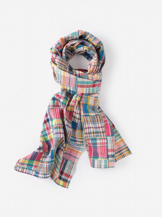 Men's Cotton Scarf in Plaid by J.McLaughlin, featuring a vibrant mix of colors with effortlessly stylish design, crafted from innovative fabrics reflecting enduring designs.