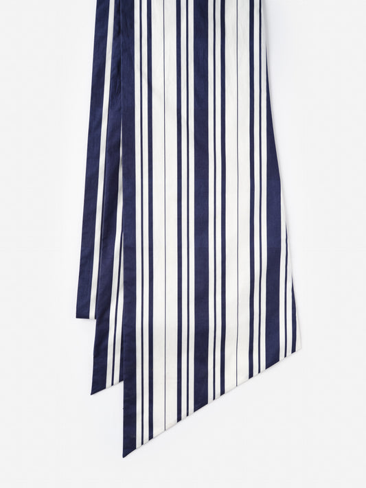 Donna Scarf in Mariner Stripe by J.McLaughlin, a timeless accessory featuring navy and white stripes, effortlessly stylish and crafted with enduring designs for a life well-lived.