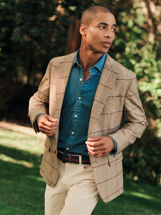 Suffolk Wool Sport Coat in Russell Plaid