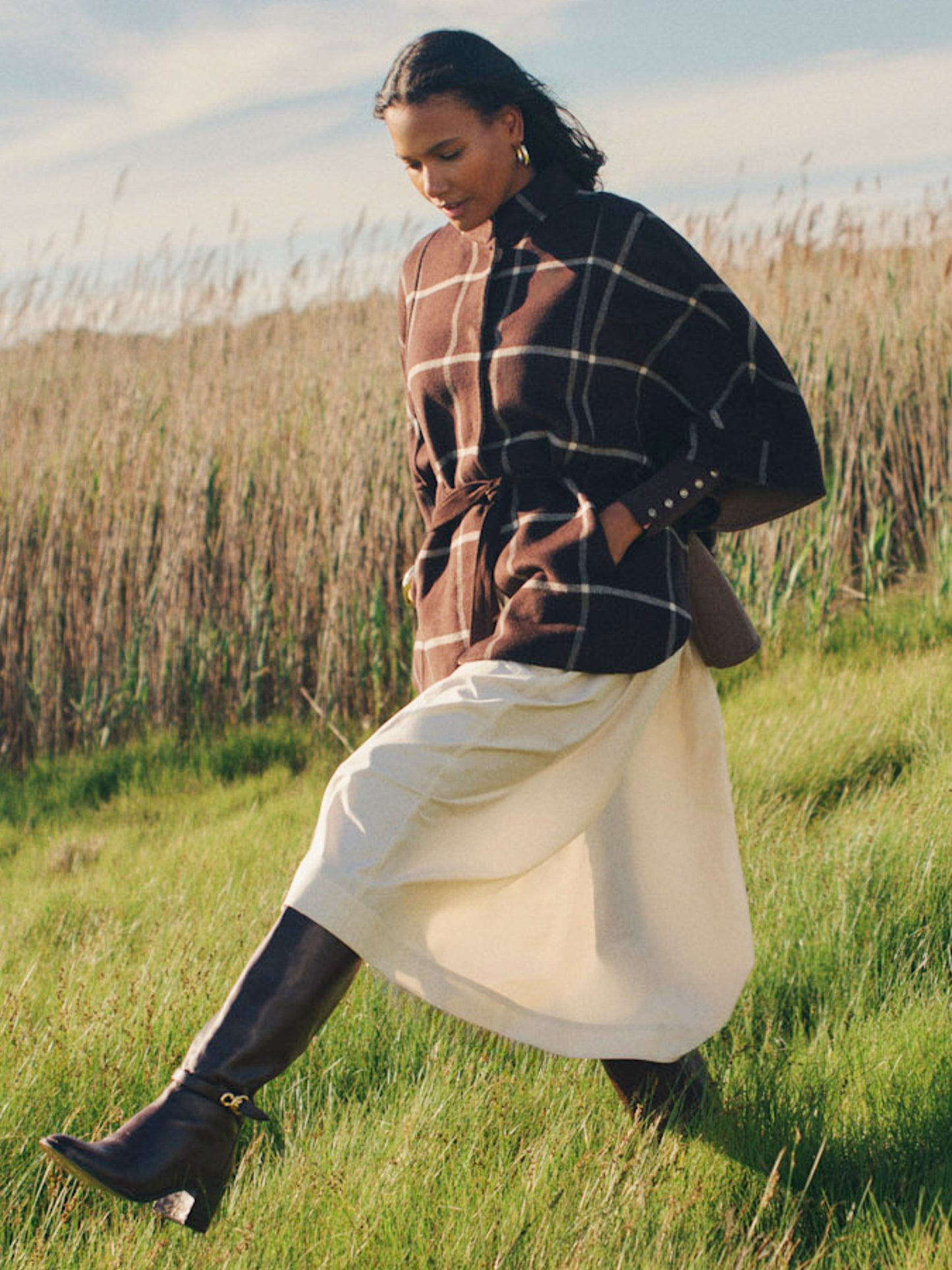 Terin Poncho in Plaid
