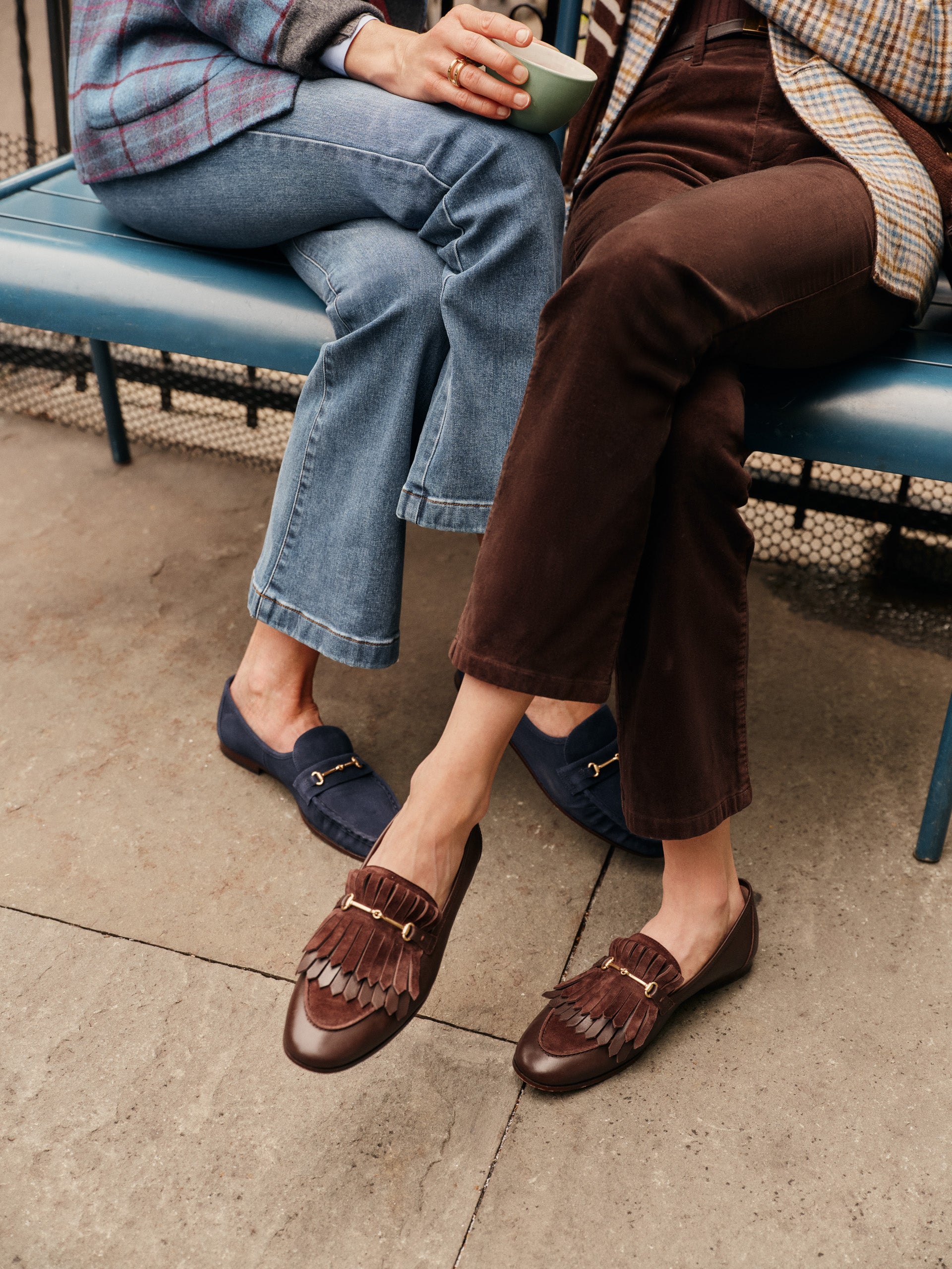 J.McLaughlin Arlie loafers in brown made with suede and leather.