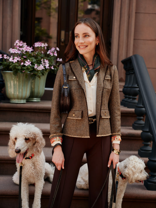 J.McLaughlin Anwen jacket in coffee made with wool.