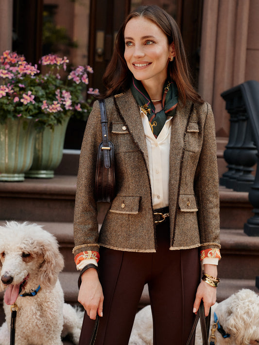 J.McLaughlin Anwen jacket in coffee made with wool.