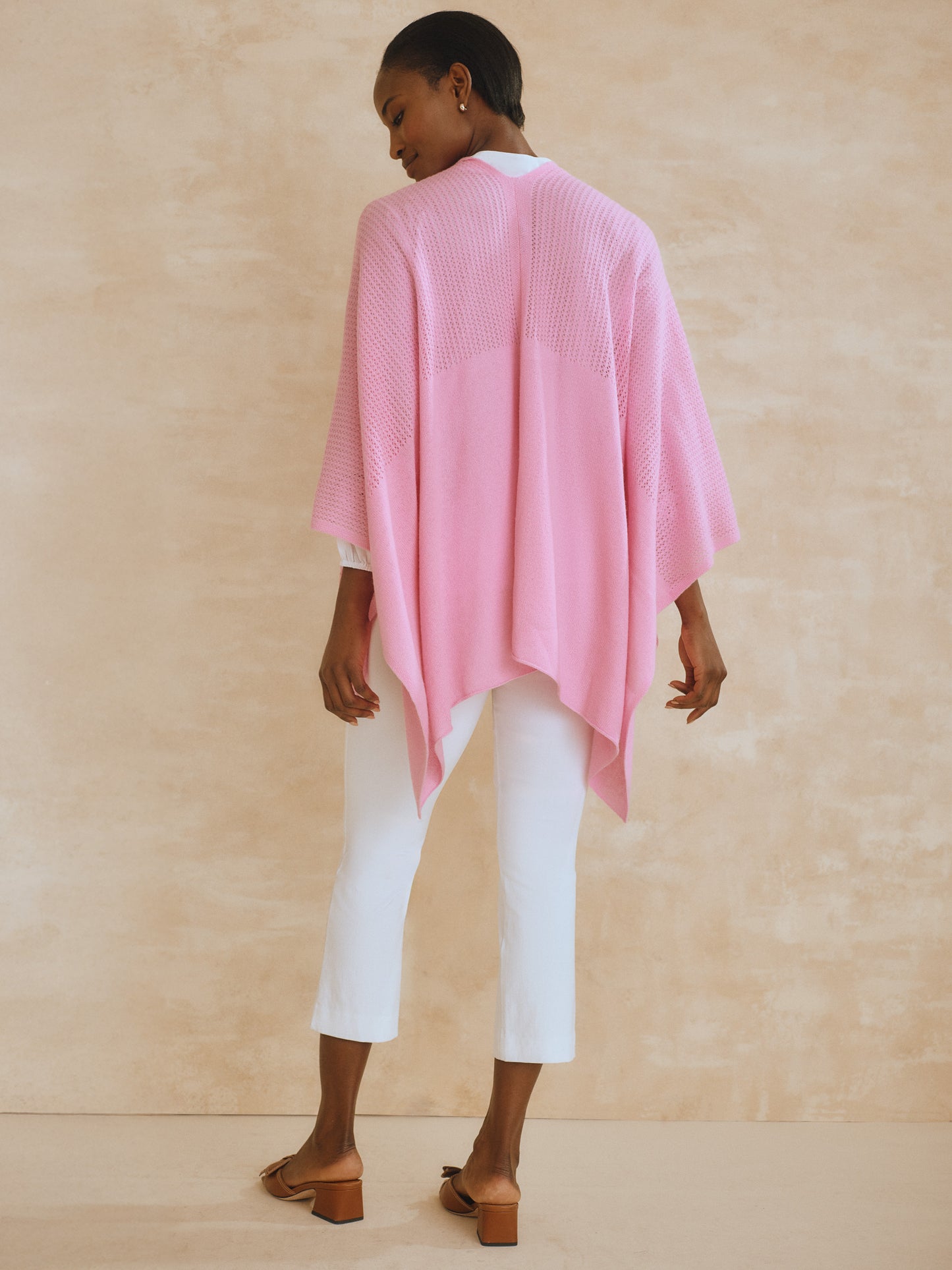 J.McLaughlin Shelby poncho in peony made with cashmere. 