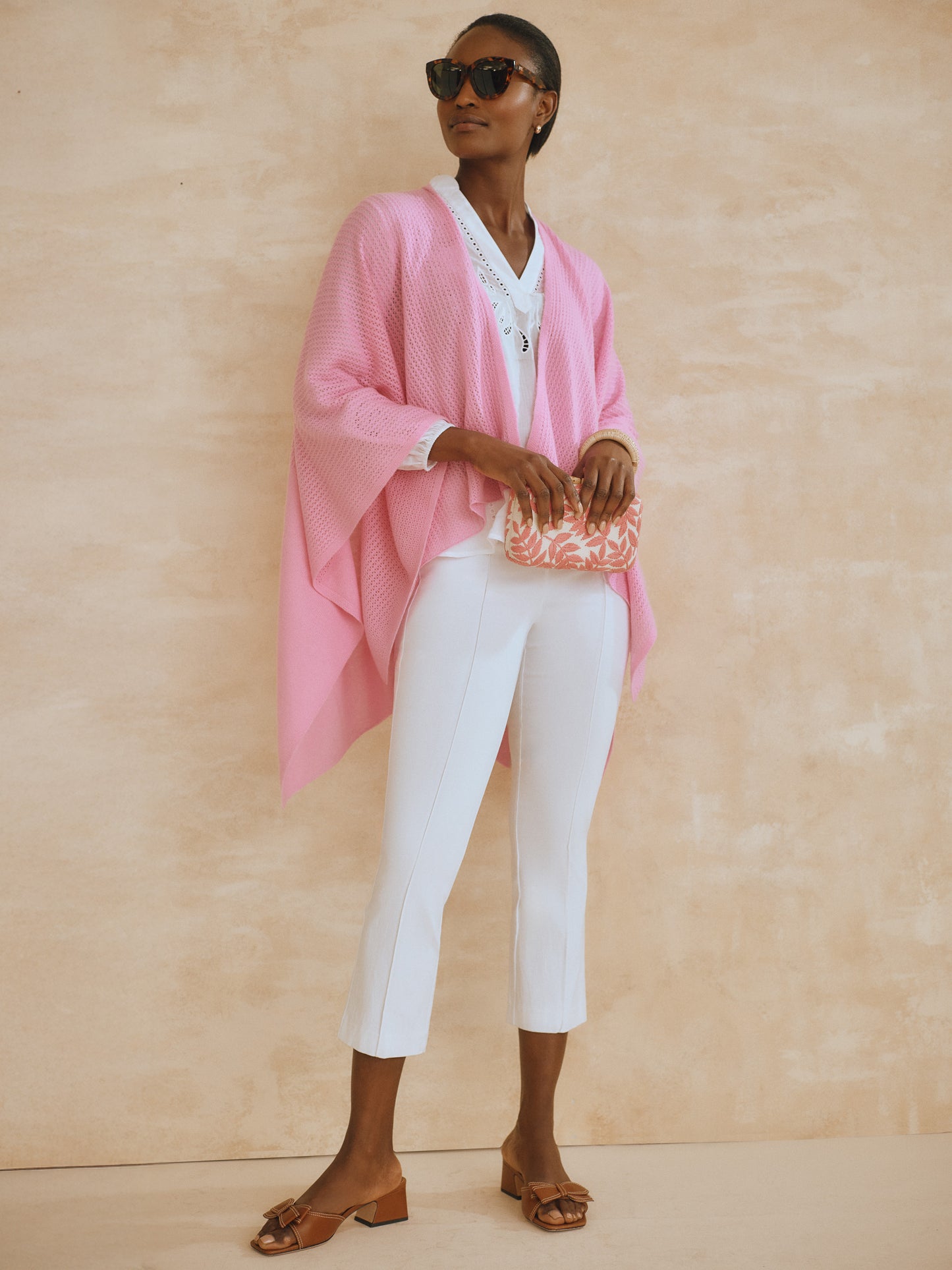 J.McLaughlin Shelby poncho in peony made with cashmere. 