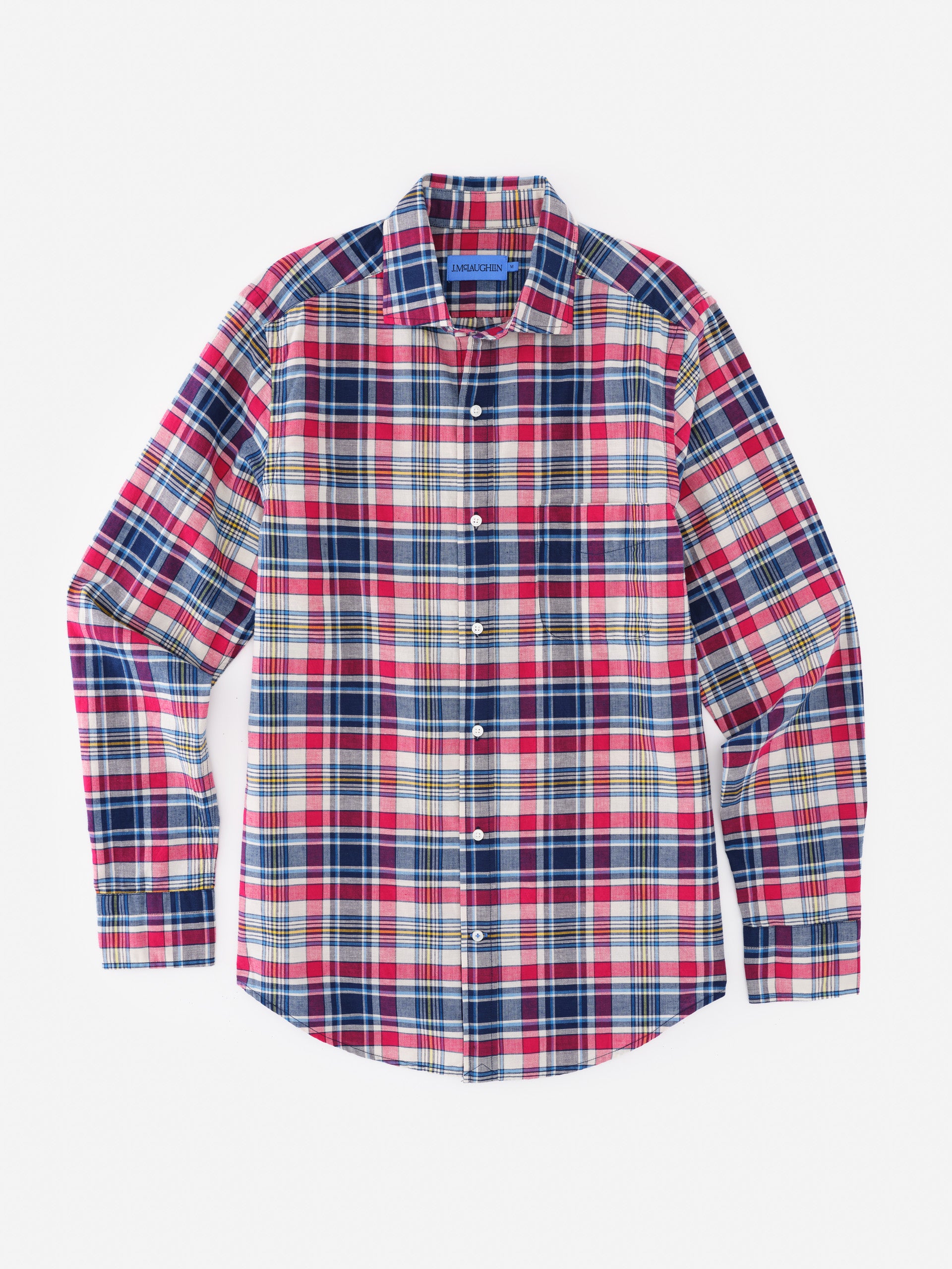 Gramercy Cotton Shirt in Plaid by J.McLaughlin showcases effortlessly stylish, enduring designs with innovative fabrics, reflecting a legacy of timeless fashion. A destination for defining style. Life, Well-Lived.