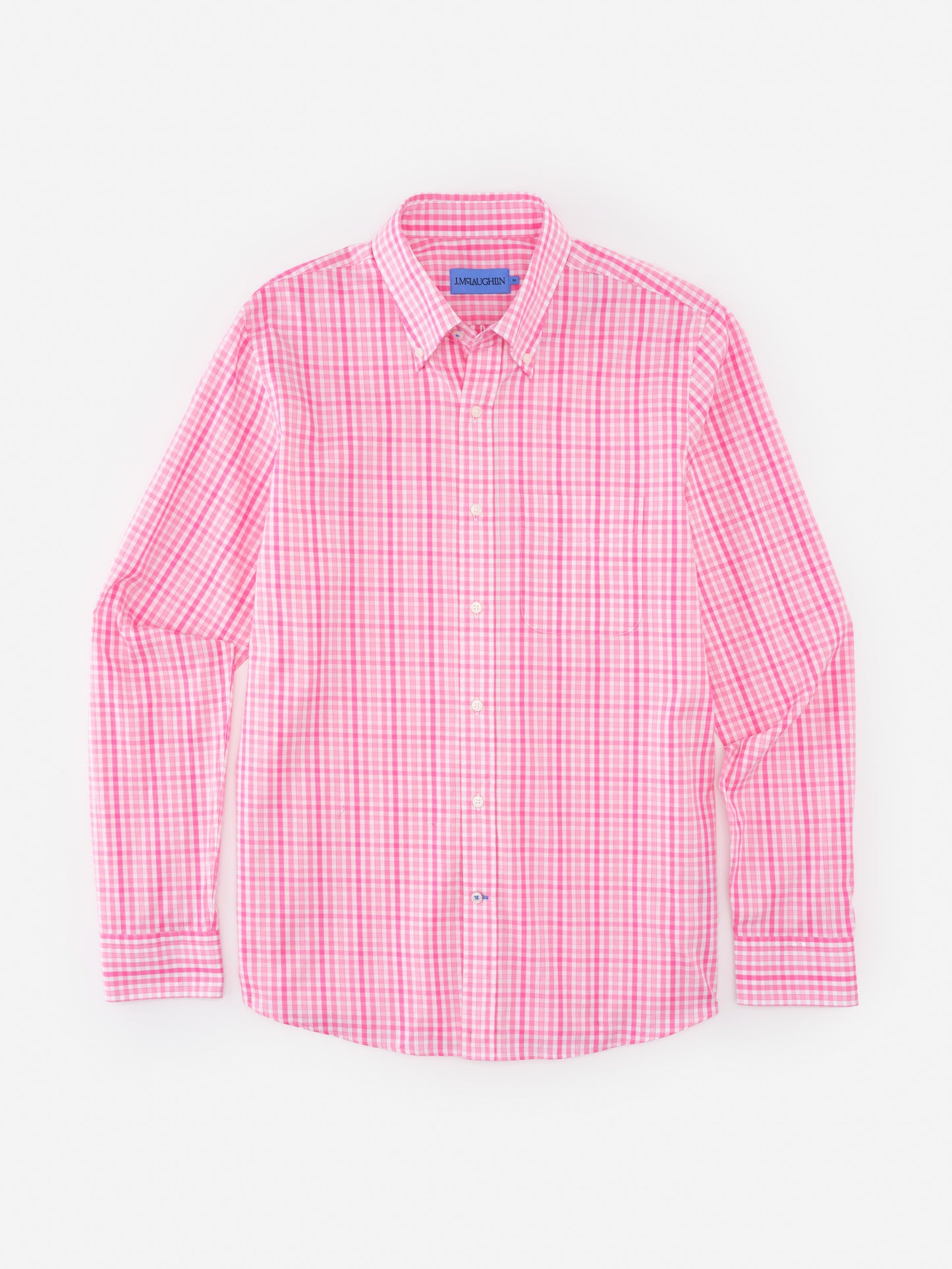 Belvedere Cotton Shirt in Gingham Multi by J.McLaughlin, featuring effortlessly stylish design and innovative fabrics for enduring appeal and timeless fashion.