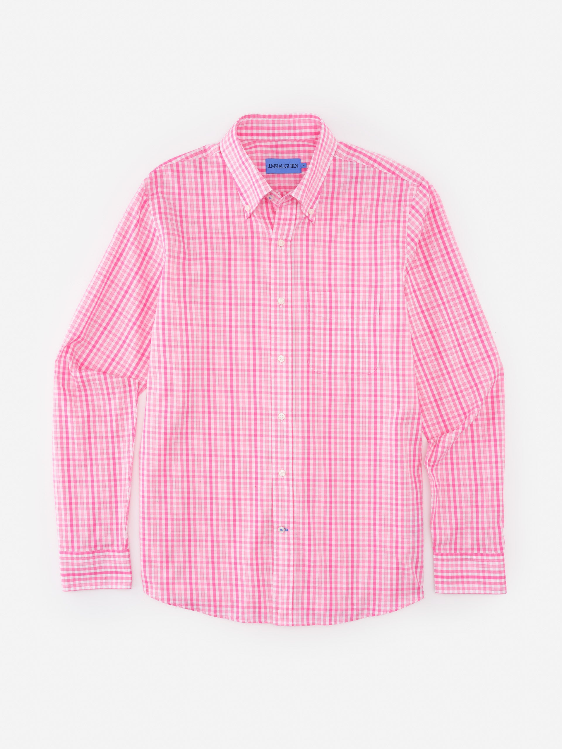 Belvedere Cotton Shirt in Gingham Multi by J.McLaughlin, featuring effortlessly stylish design and innovative fabrics for enduring appeal and timeless fashion.