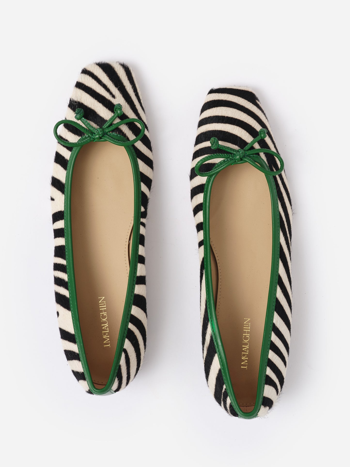 Viola Pony Hair Ballet Flats in Zebra