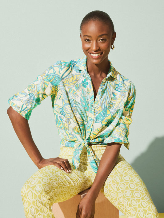 Britt Linen Shirt in Beach Bouquet