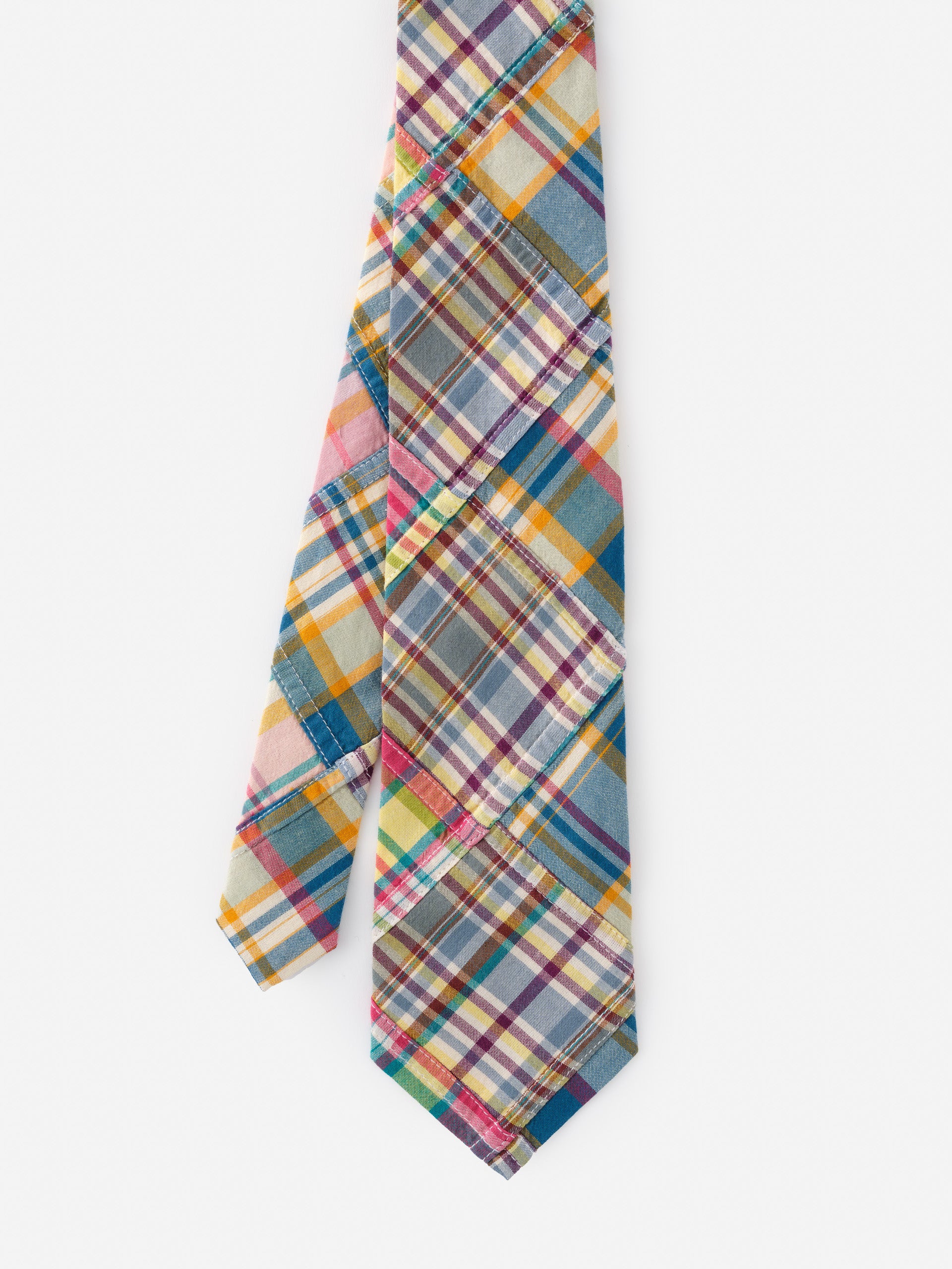 Cotton Tie in Plaid by J.McLaughlin featuring a vibrant, multicolored plaid pattern crafted from innovative fabrics, embodying effortlessly stylish, enduring designs for a destination of defining style. Life, Well-Lived.