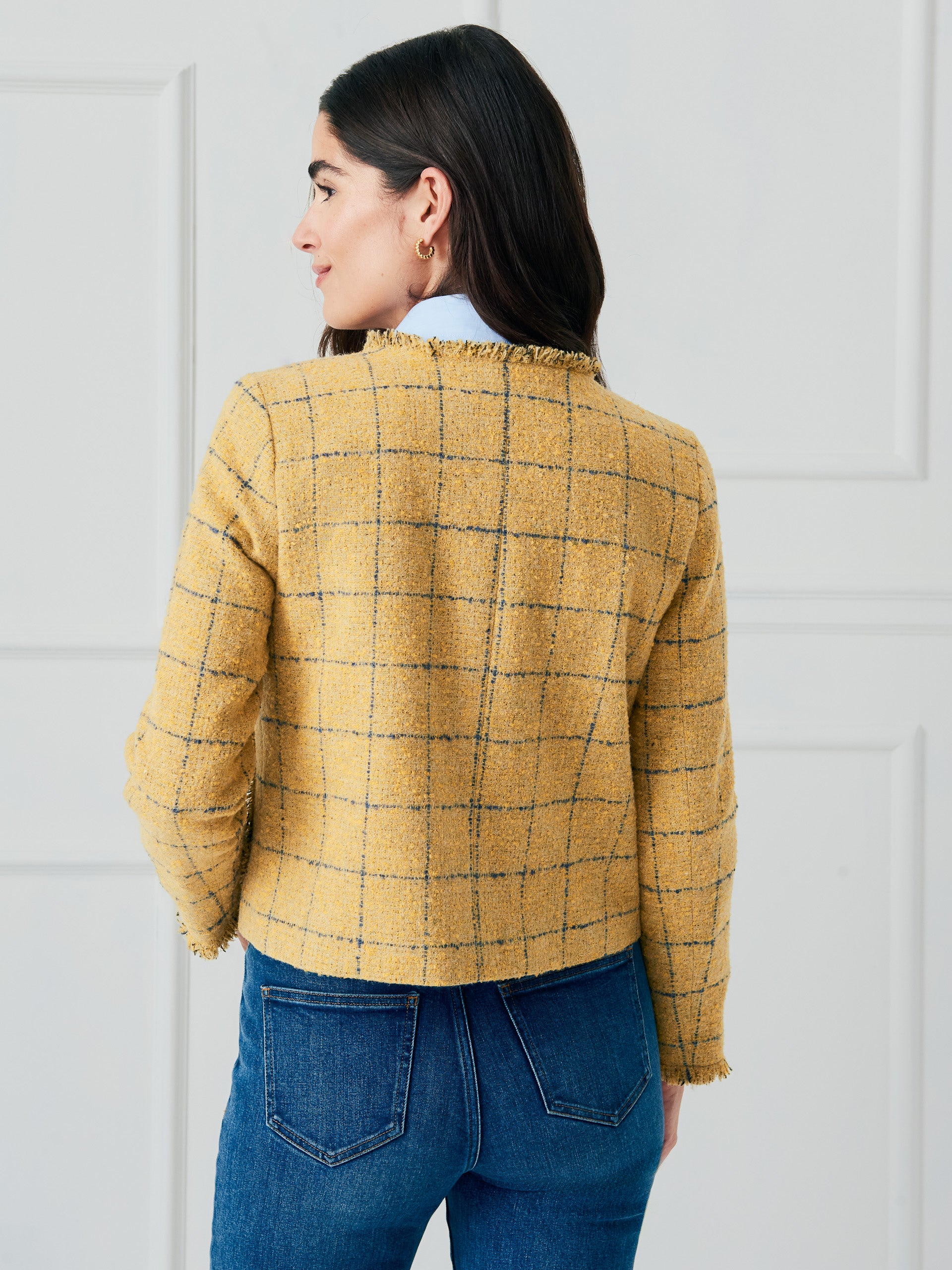 J.McLaughlin Abigail jacket in mustard made with wool. 