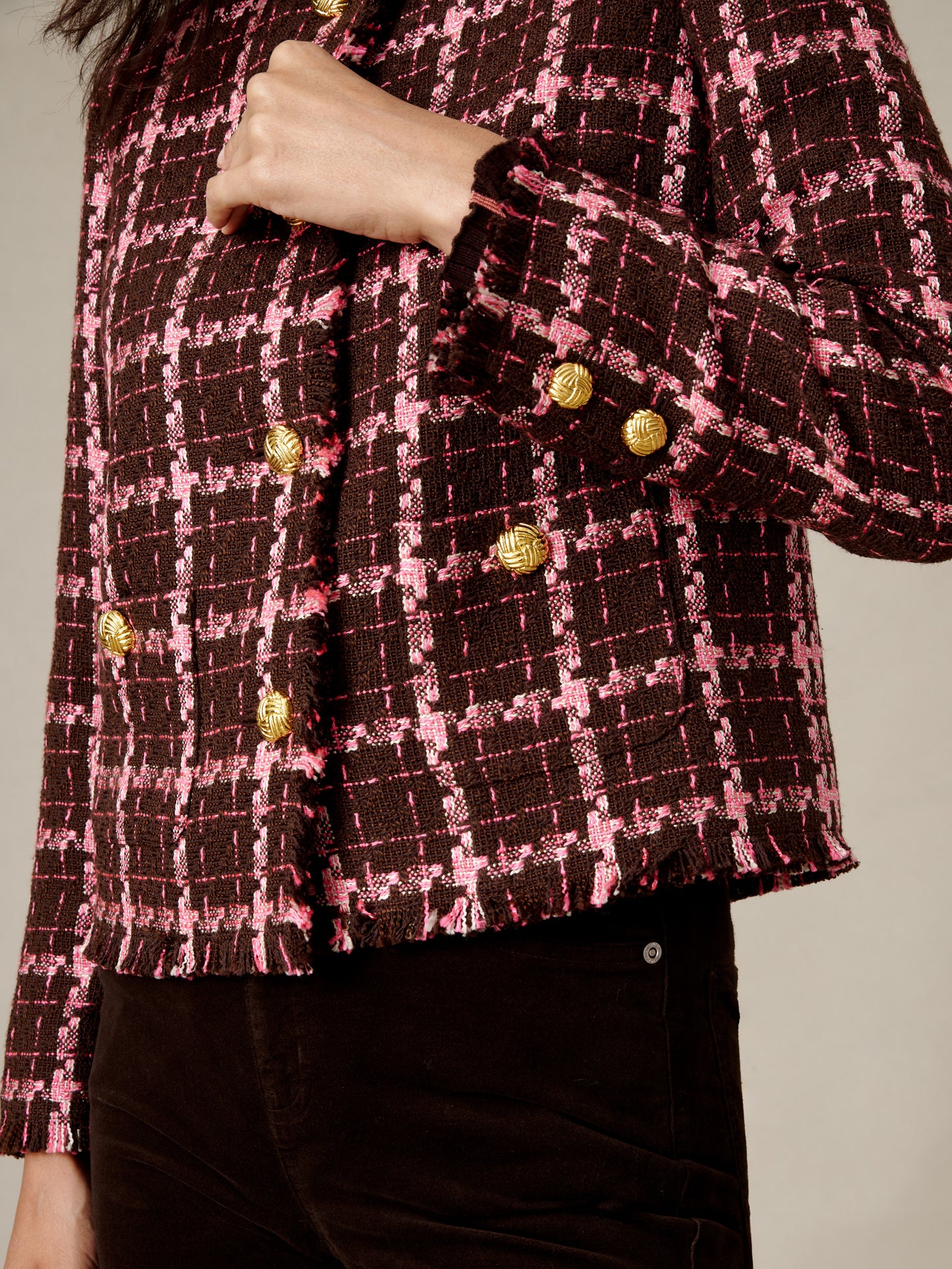 Abigail Boucle Jacket in Plaid