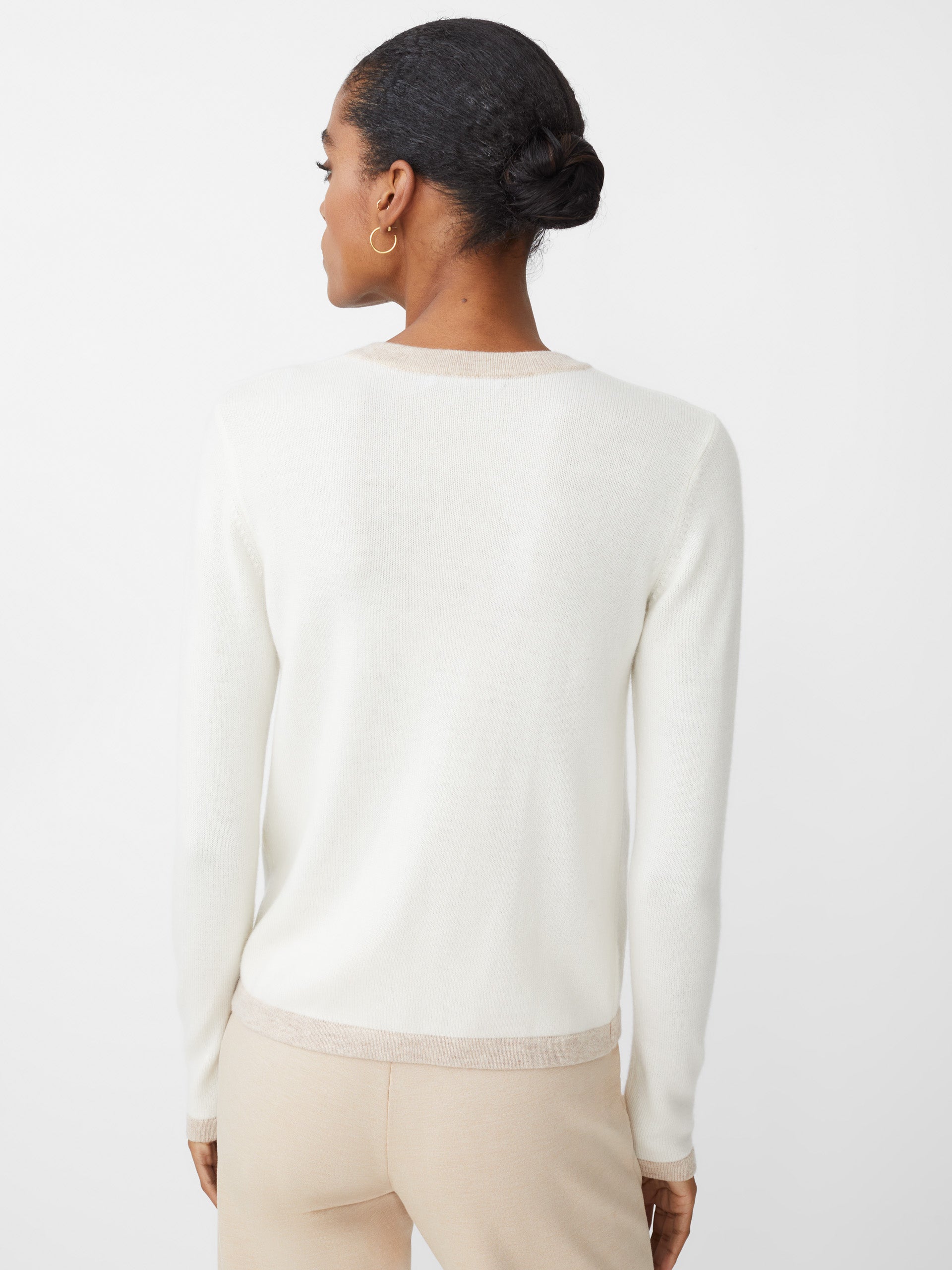 J.McLaughlin Ainsley cardigan in off white/oatmeal made with cashmere.